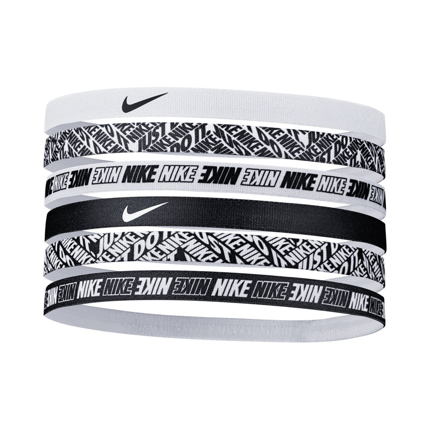 Nike Printed Hair Band 6 Pack-White,Black Nike Printed Hair Band 6 Pack-White,Black