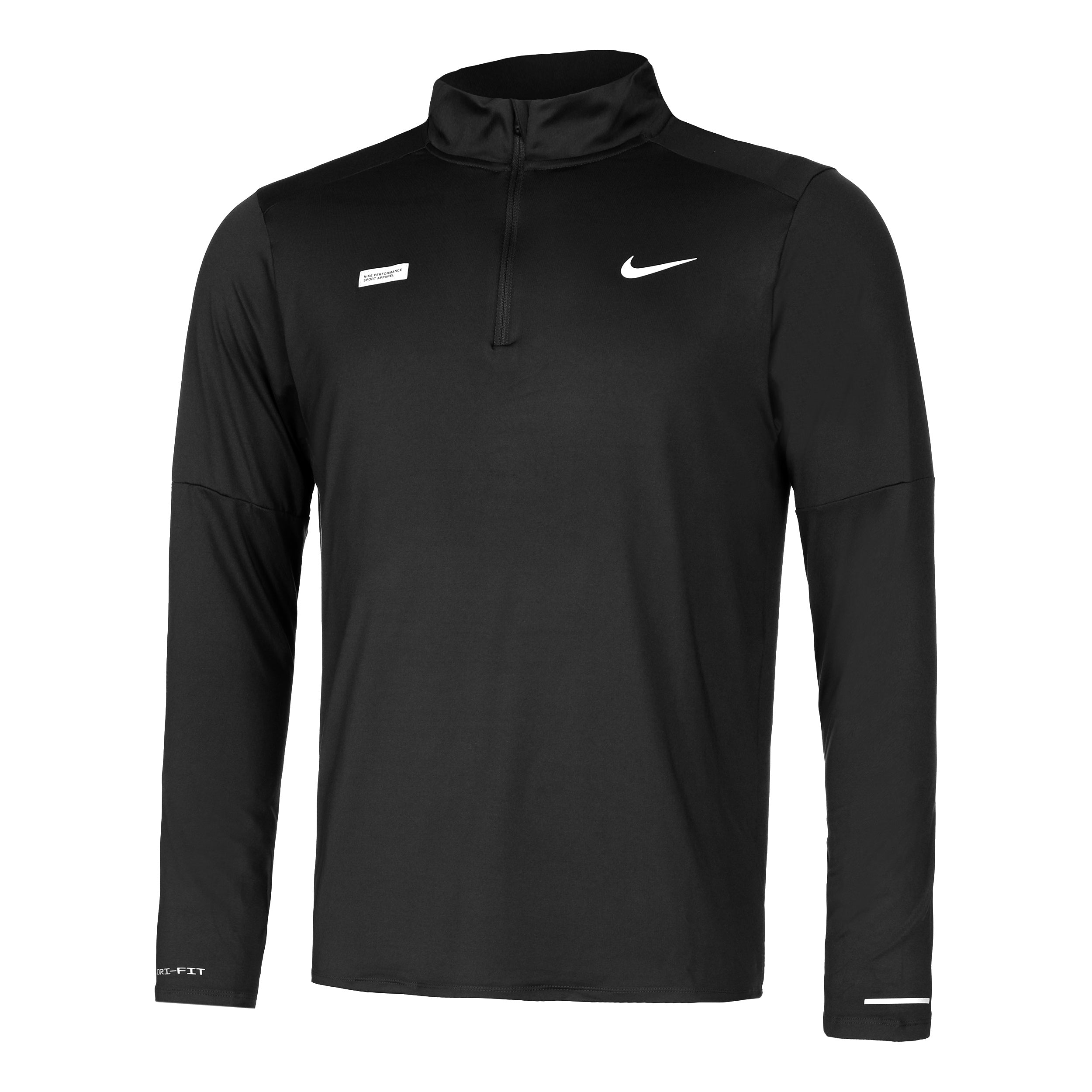 nike running element quarter zip top in black