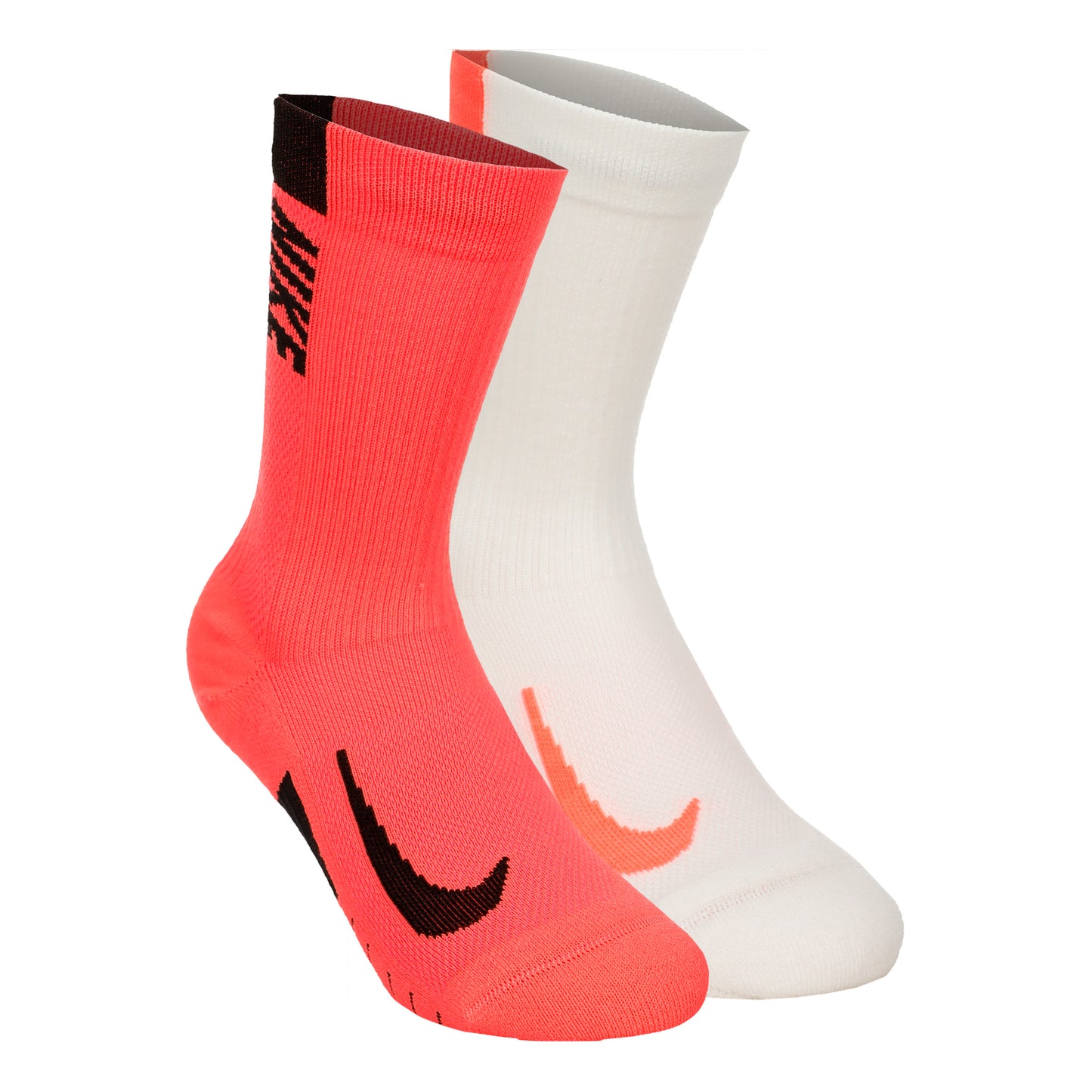Nike Dri-Fit Multiplier Crew Sports socks 2 Pack Unisex - cream, coral