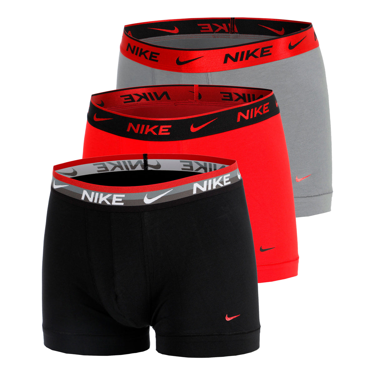 Nike Everyday Stretch Trunk Boxer shorts 3 Pack Men - black, red