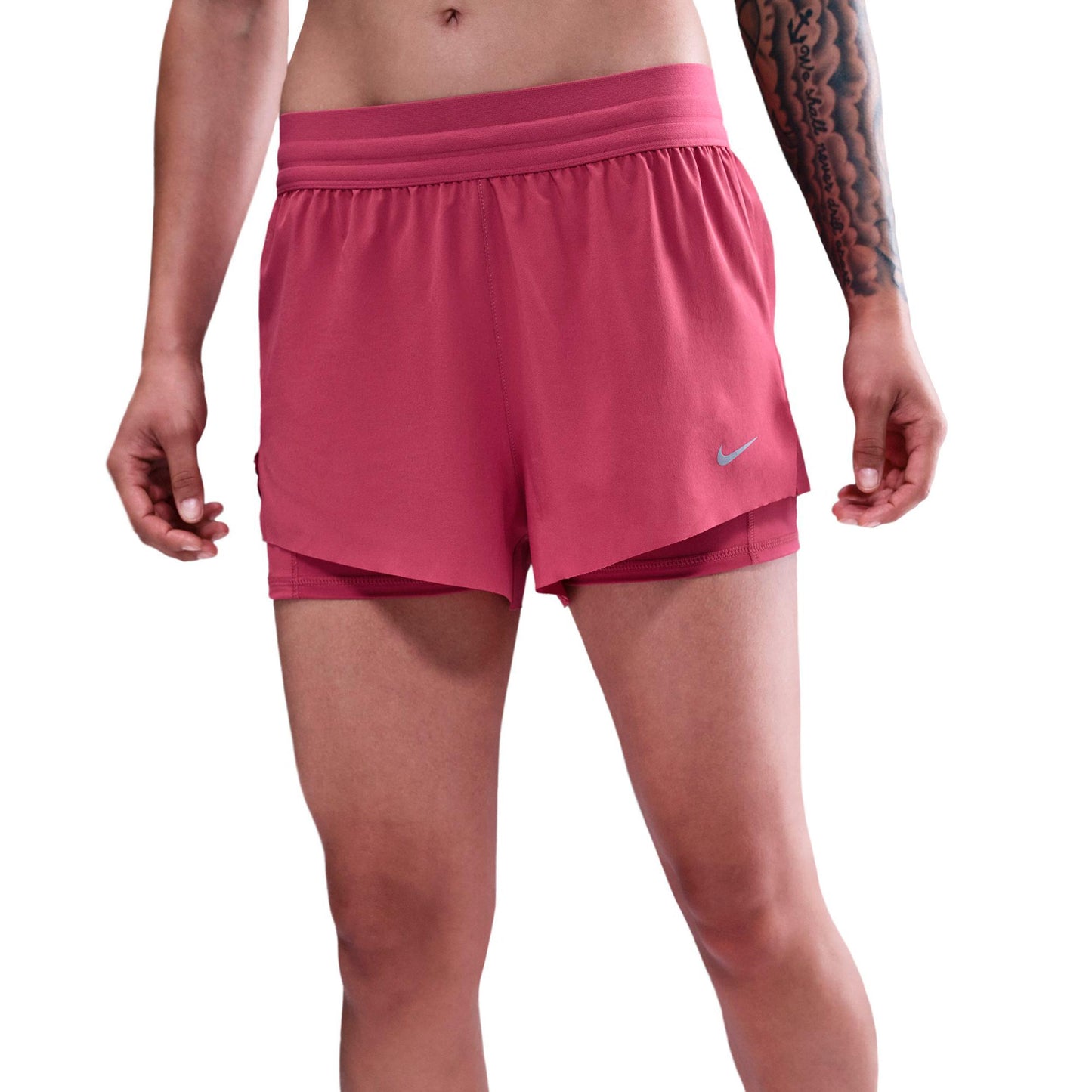 Nike Swift Laufshorts Damen - berry, silber