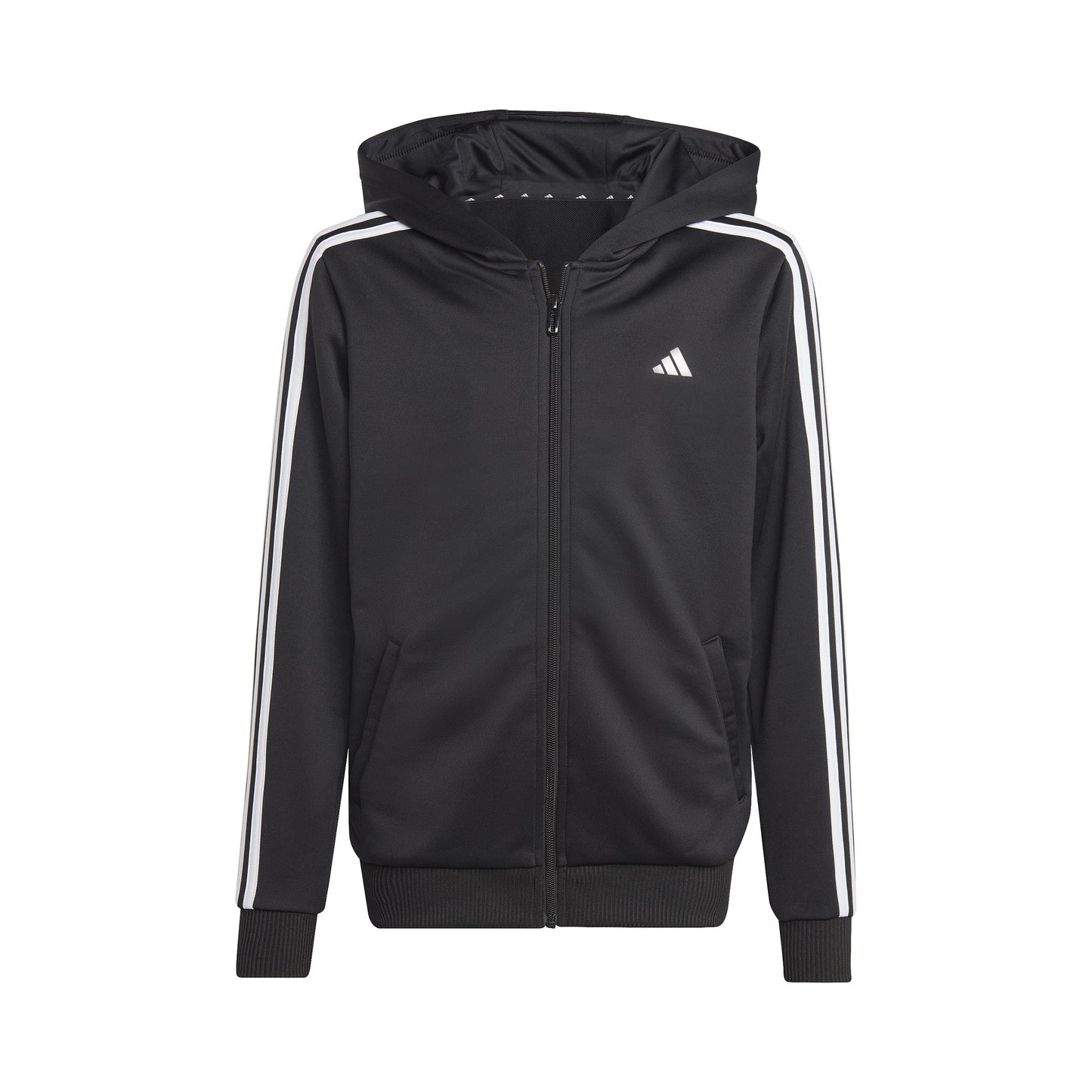 adidas Training ES 3 Stripes Full-Zip Zip Hoodie Kids - black, white