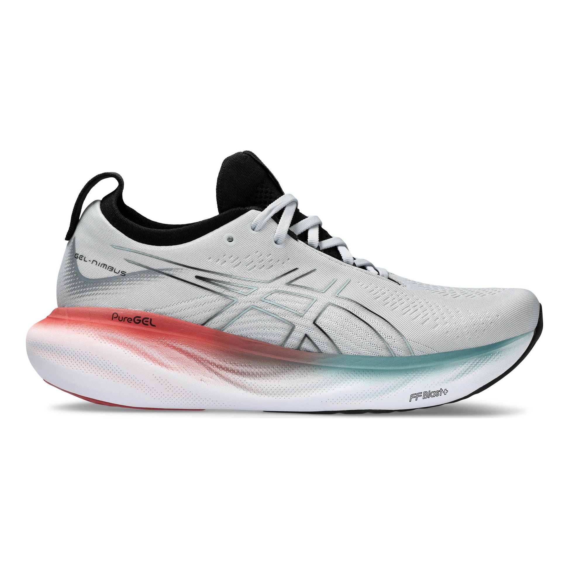 ASICS Gel-Nimbus 25 Neutralschuh Herren - hellgrau, rot