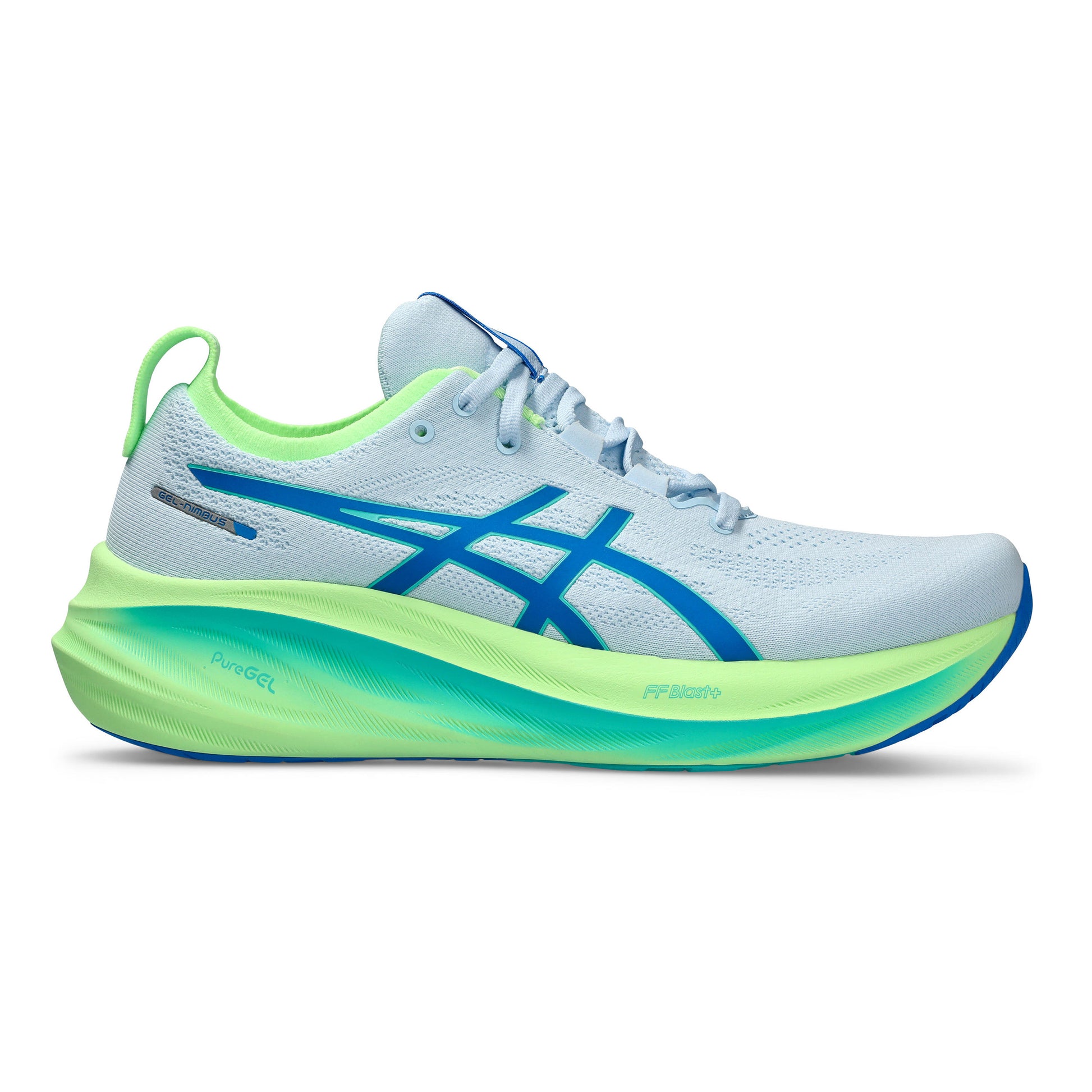 ASICS Gel-Nimbus 26 Lite-Show Neutral running shoe Men - light blue, neon green
