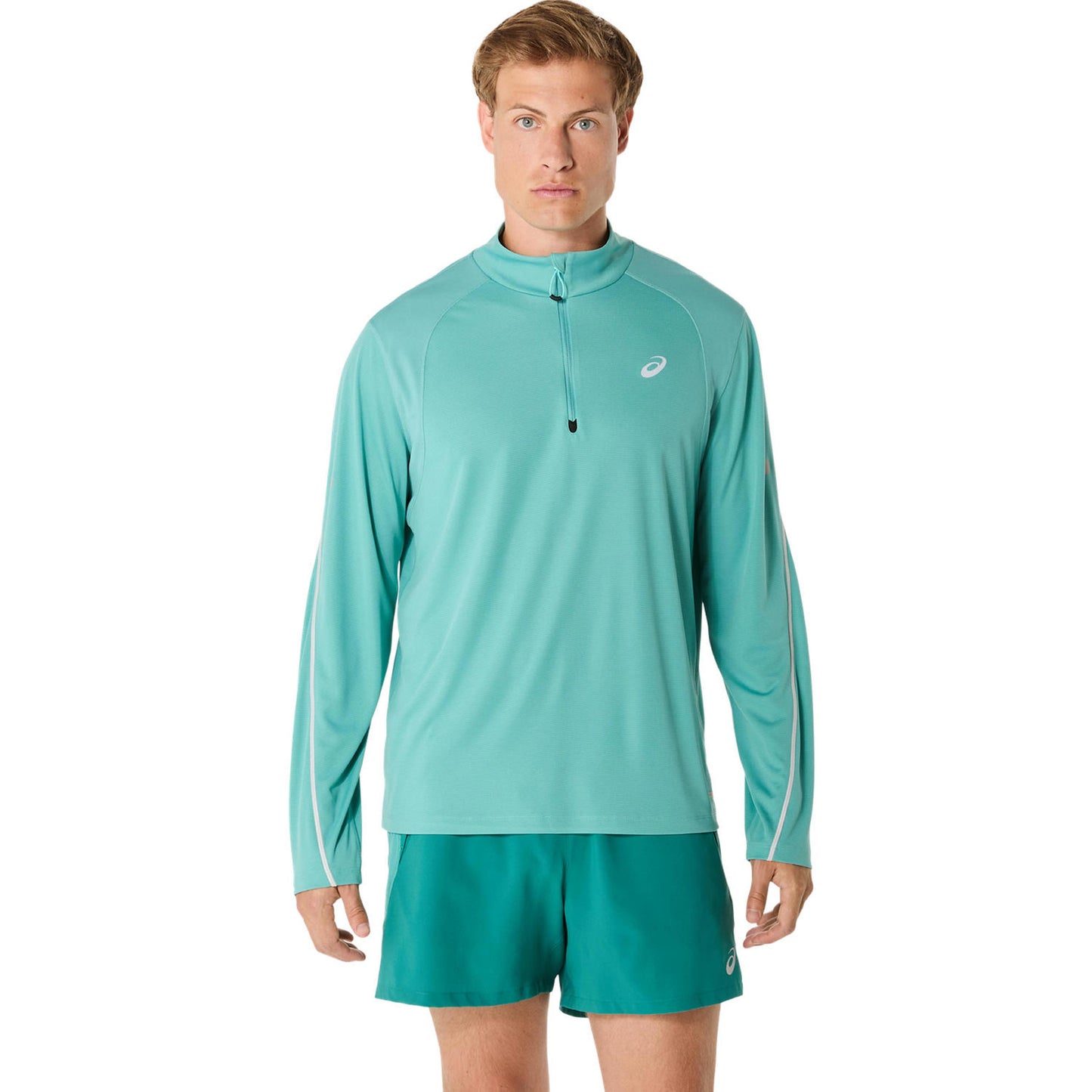 ASICS Road Lite-Show 1/2 Zip Running Shirt Men-Turquoise