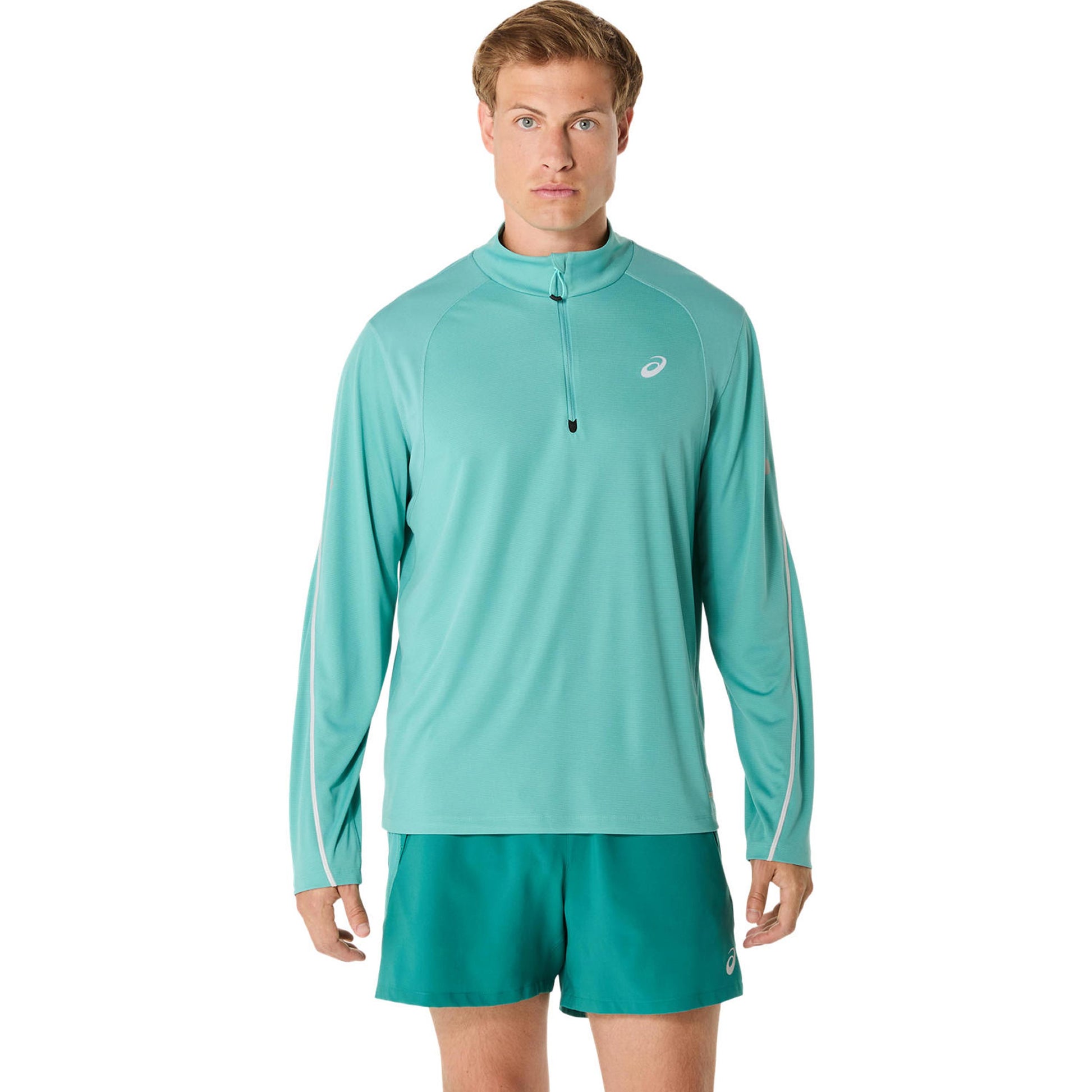ASICS Road Lite-Show 1/2 Zip Running Shirt Men-Turquoise
