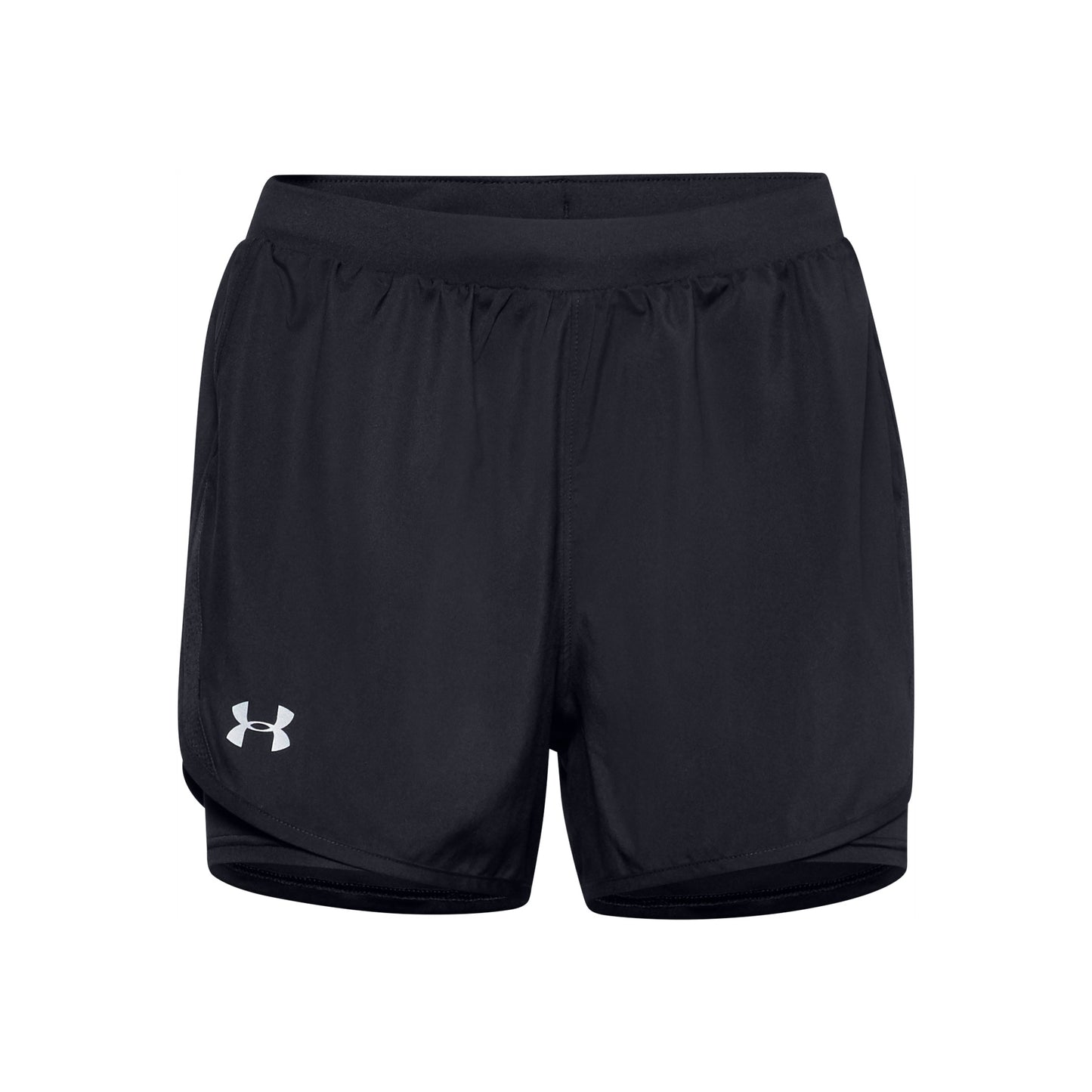 Under Armour Fly By 2.0 2in1 Shorts Damen-Schwarz,Silber