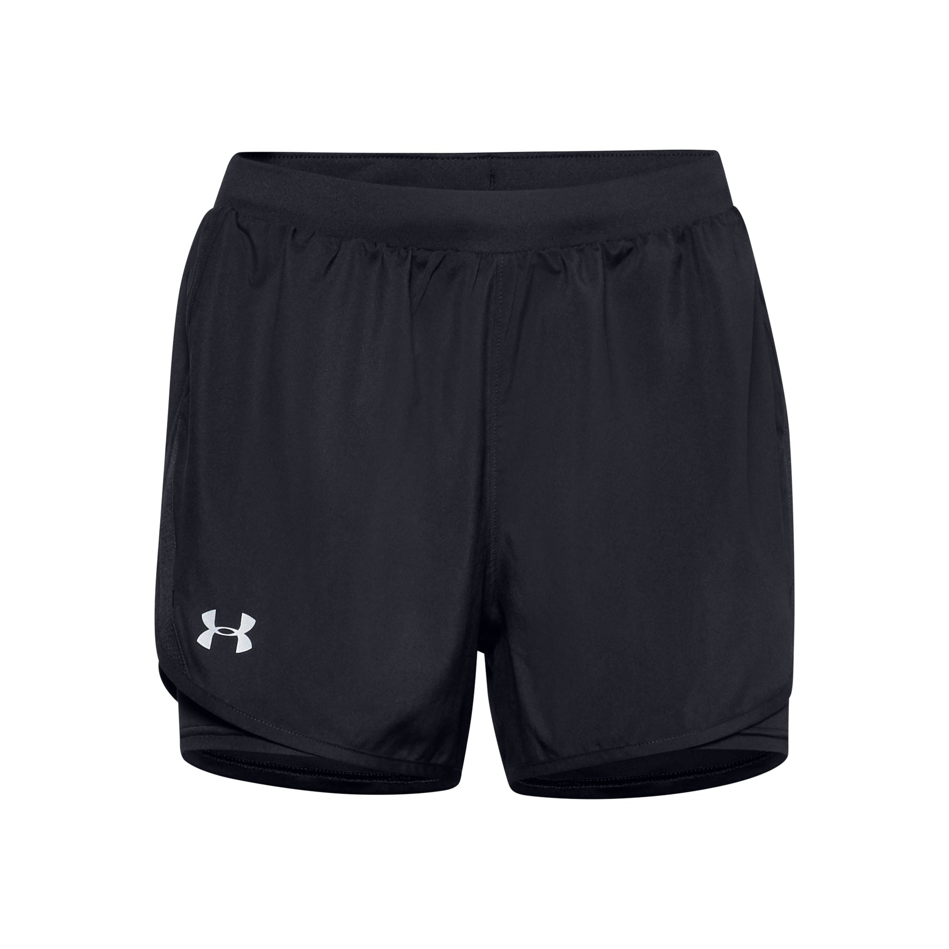 Under Armour Fly By 2.0 2in1 Shorts Damen-Schwarz,Silber