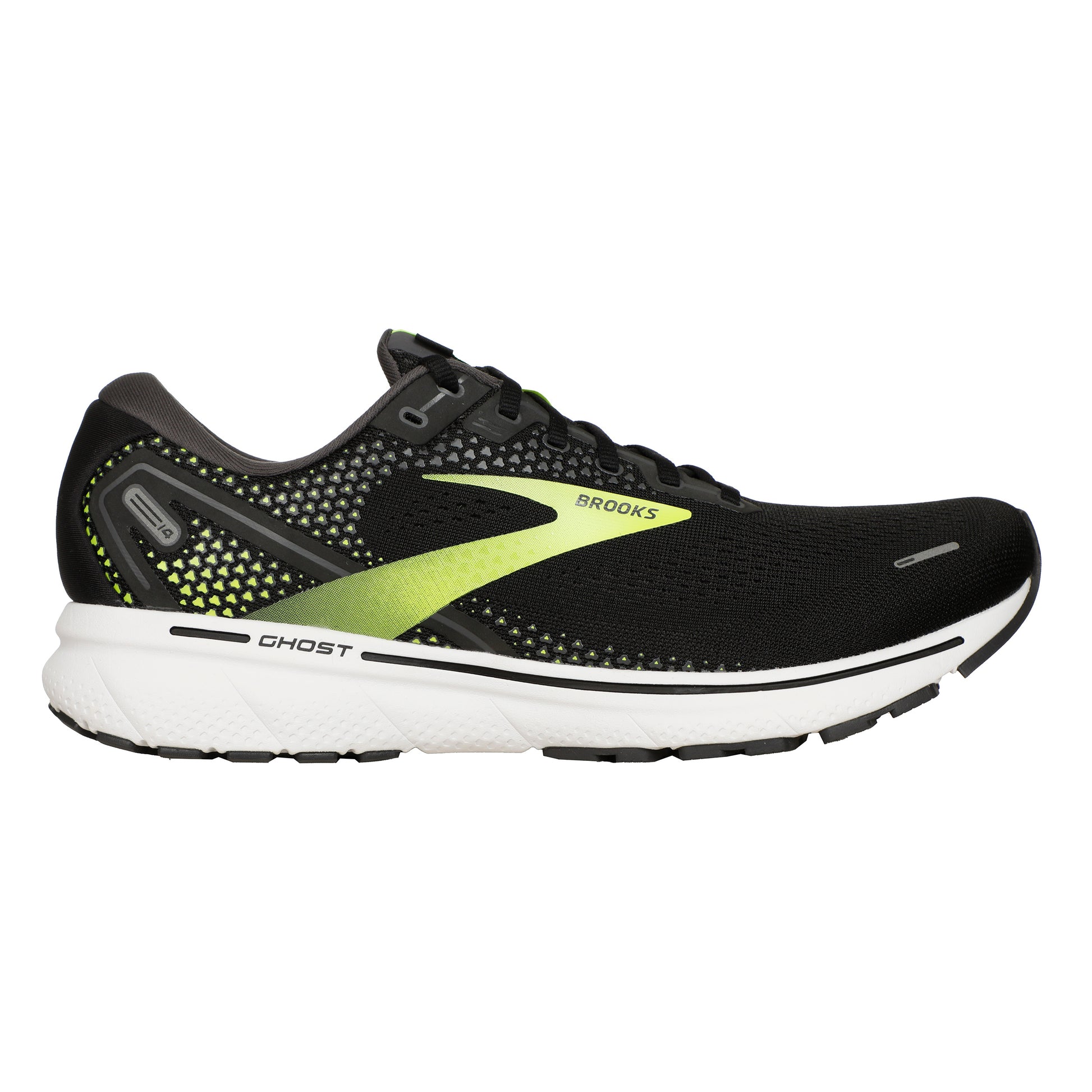 Brooks Ghost 14 Neutral running shoe Men - black, lime
