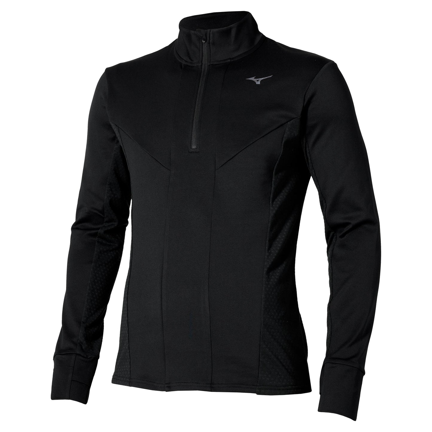 Mizuno Active Warmalite Half Zip Laufshirt Herren-Schwarz