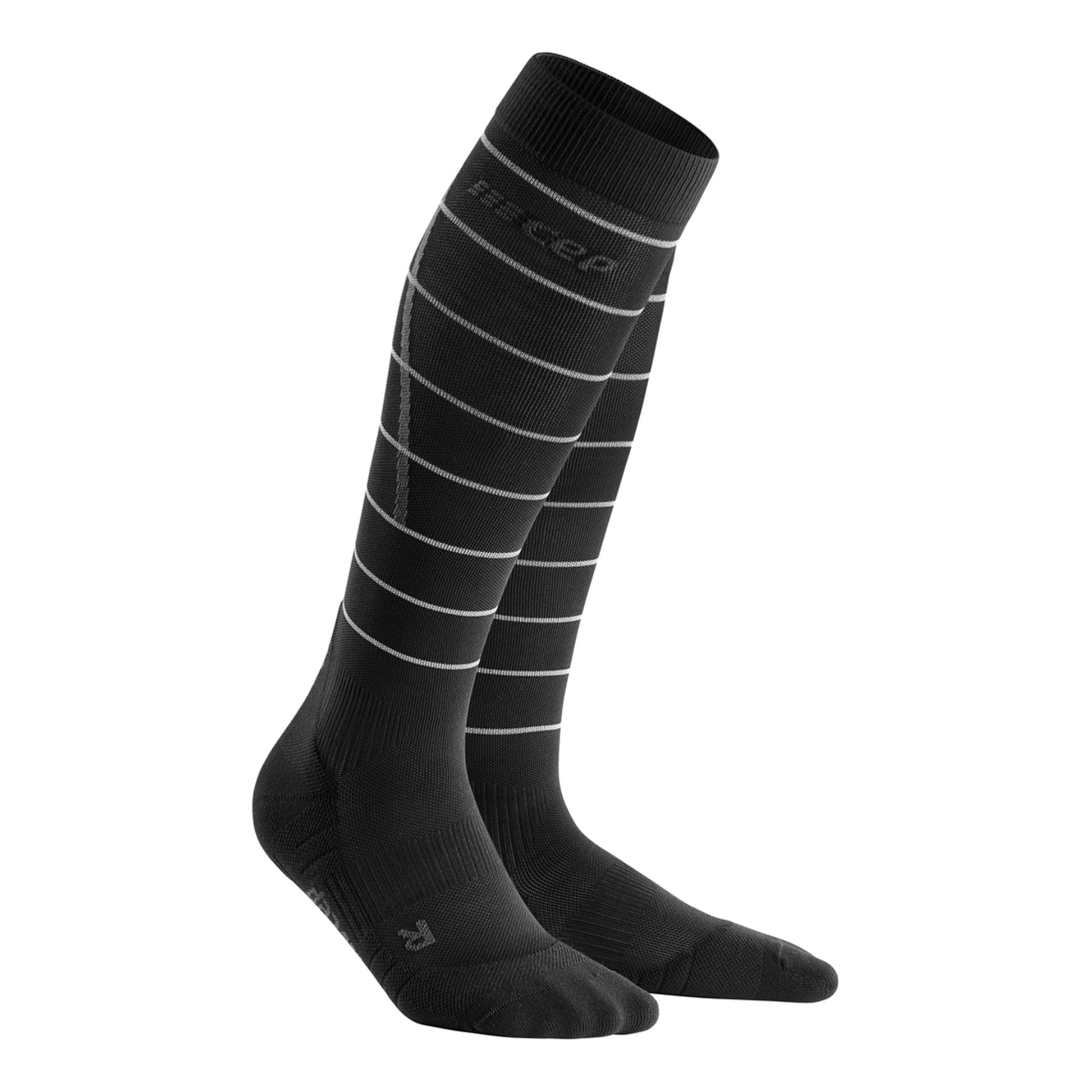 CEP Reflective Compression Socks Men-Black,Silver