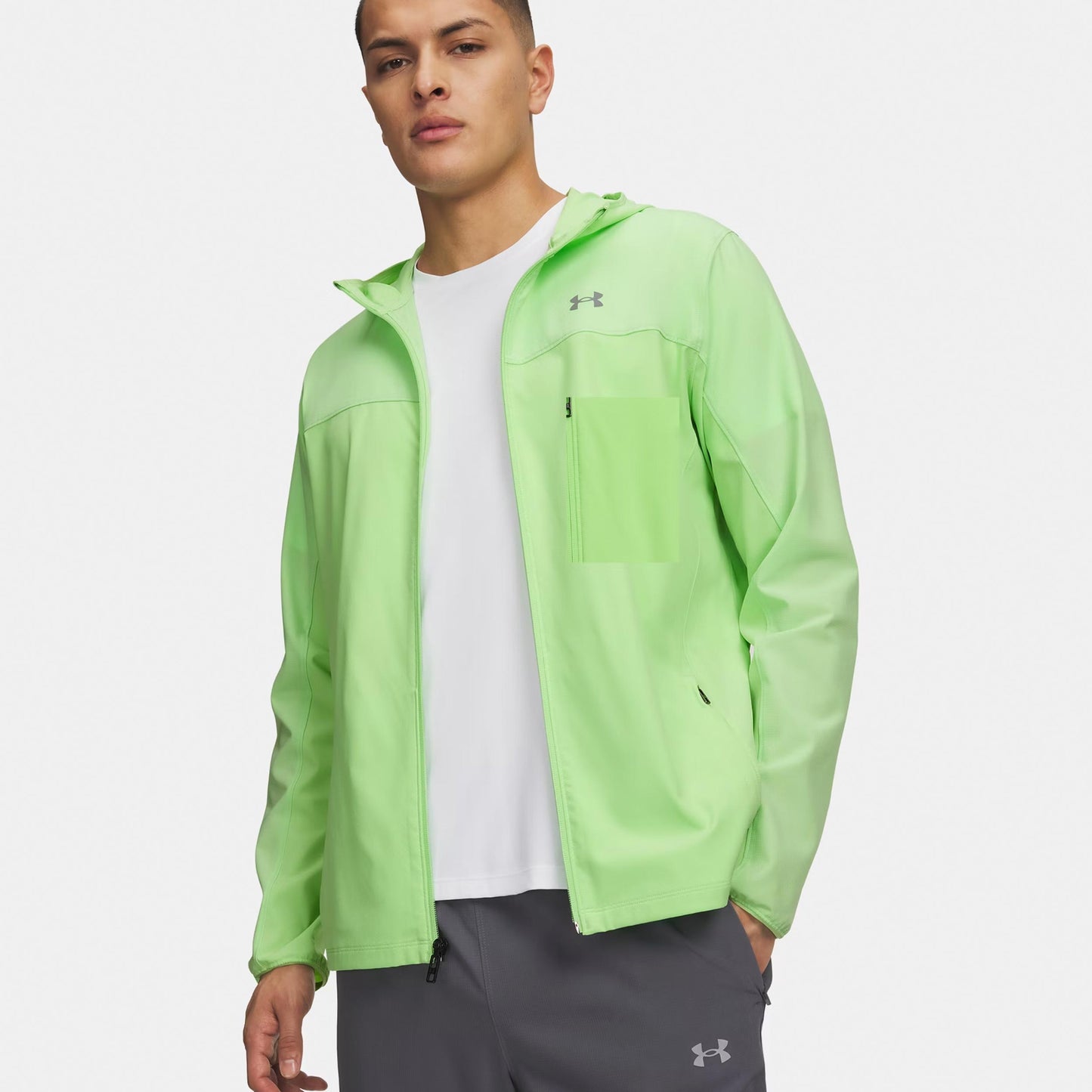 Under Armour Velociti Pro Storm Running jacket Men - neon green, silver