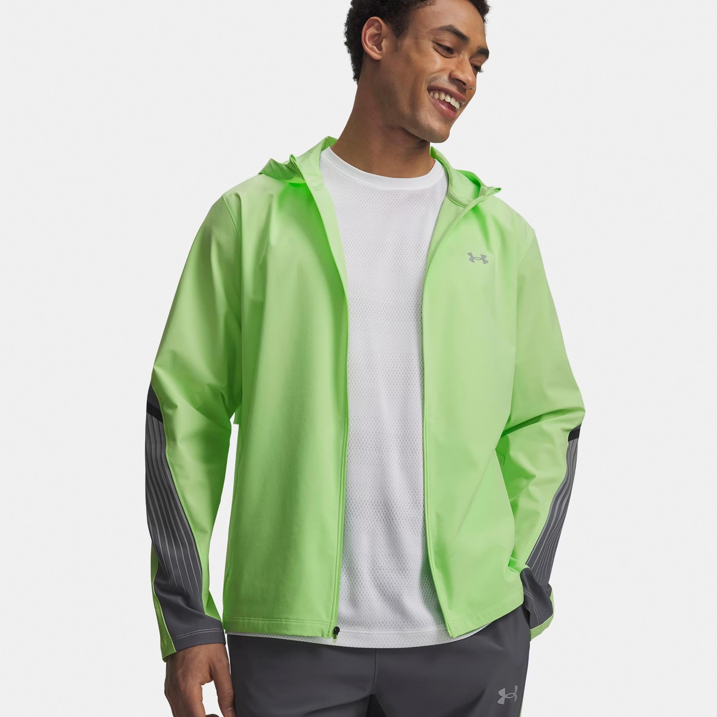 Under Armour Velociti Storm Hooded  Running jacket Men-neon green, dark grey