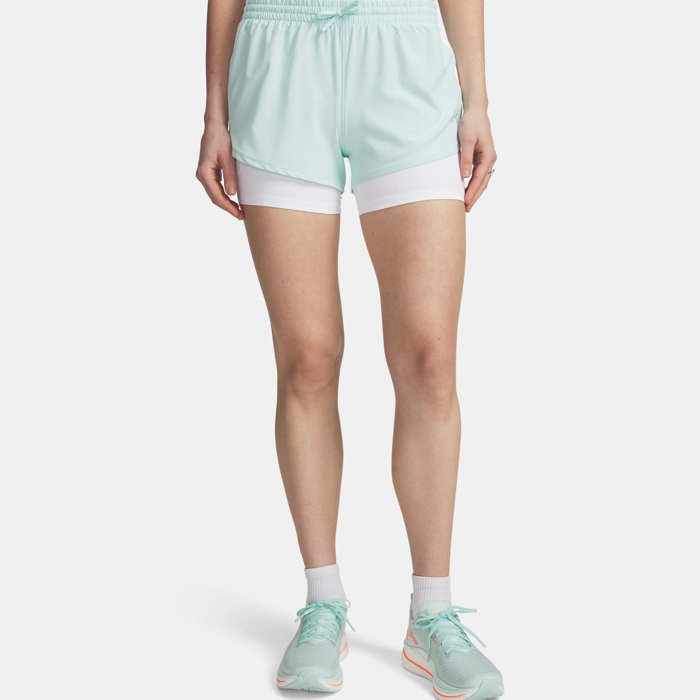 Under Armour Velociti Pro 4in 2n1  Running shorts Women-mint, silver