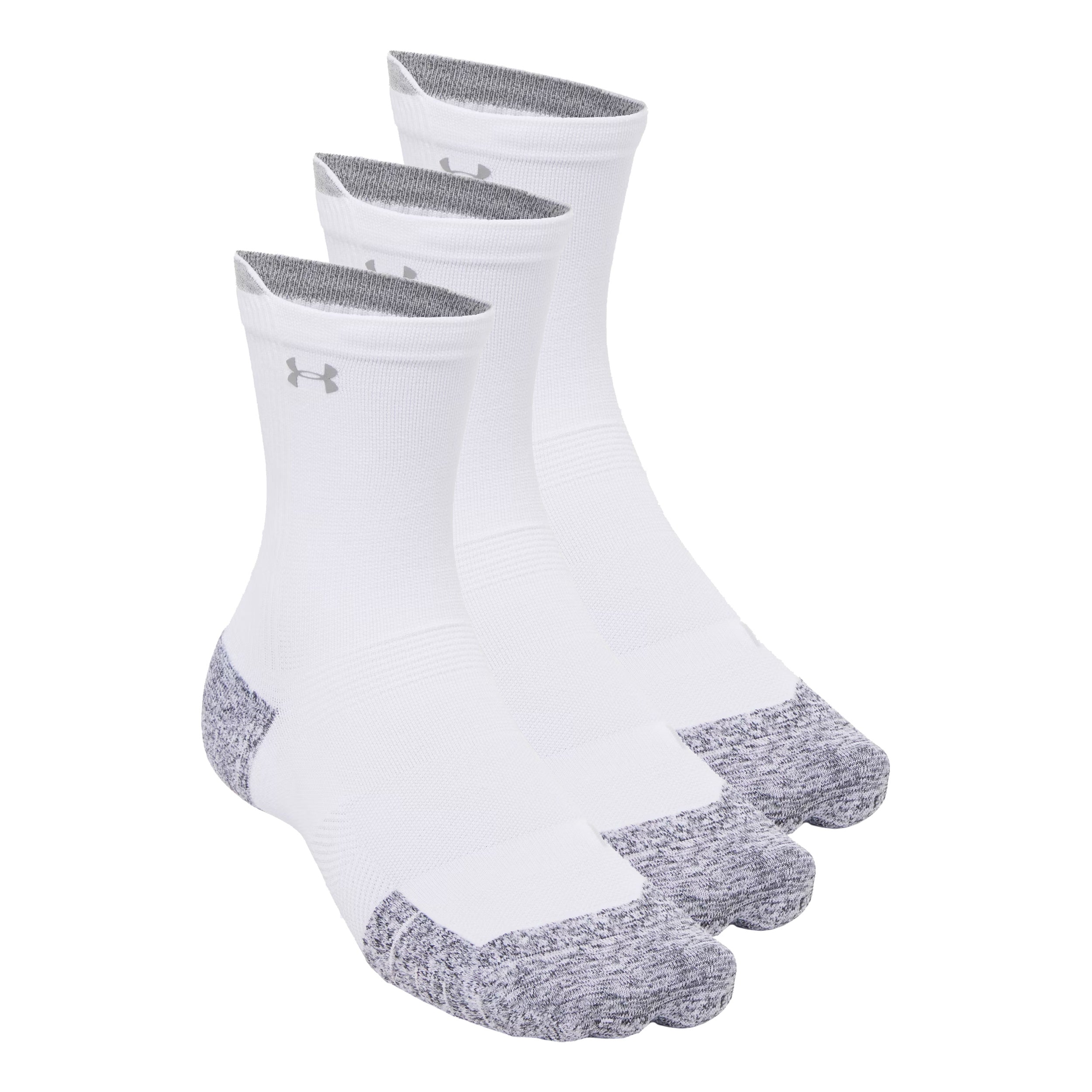 Under Armour Velociti Run Cush Crew 3pack Running Socks Unisex - white, white