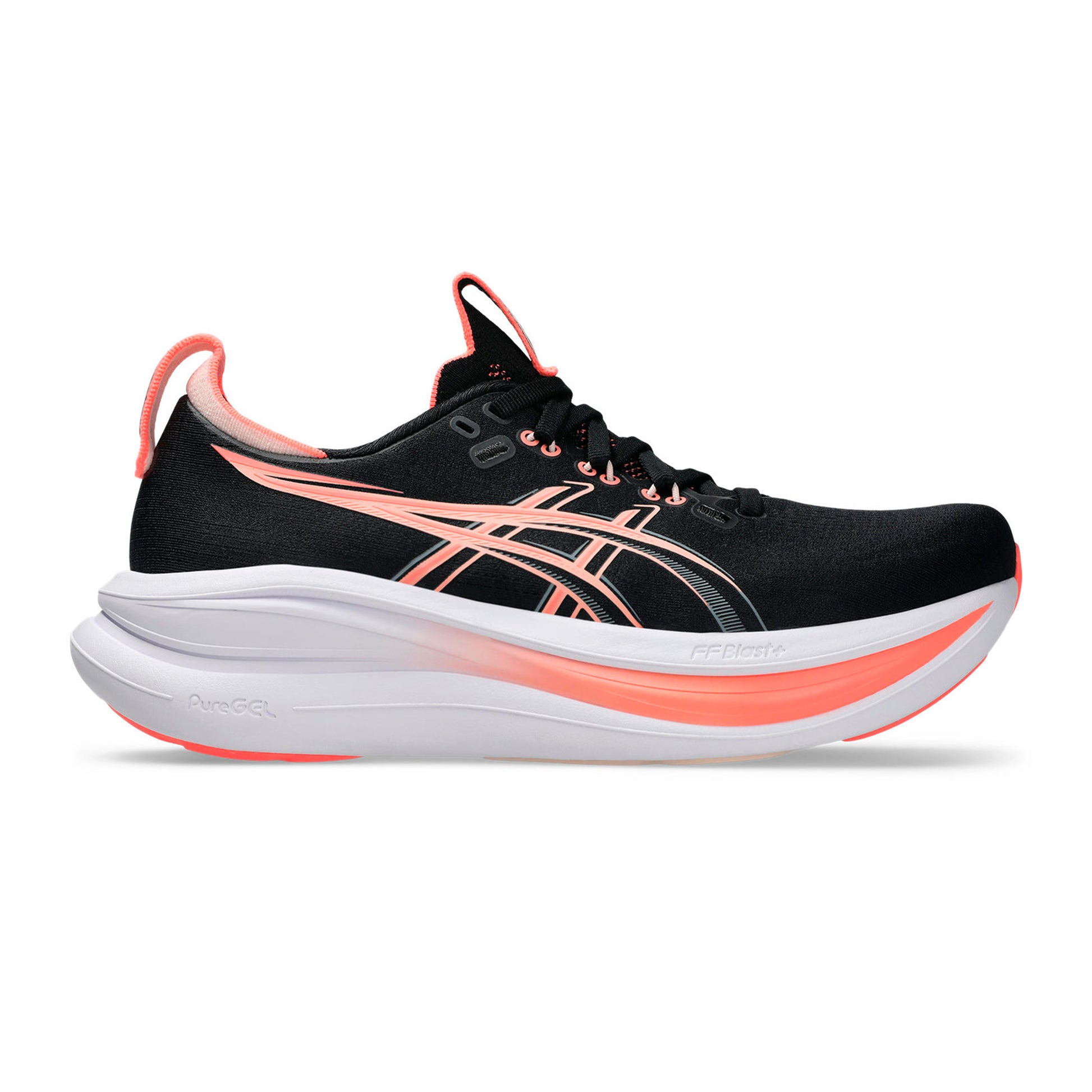 ASICS Gel-Nimbus 28 Neutralschuh Damen - schwarz, koralle