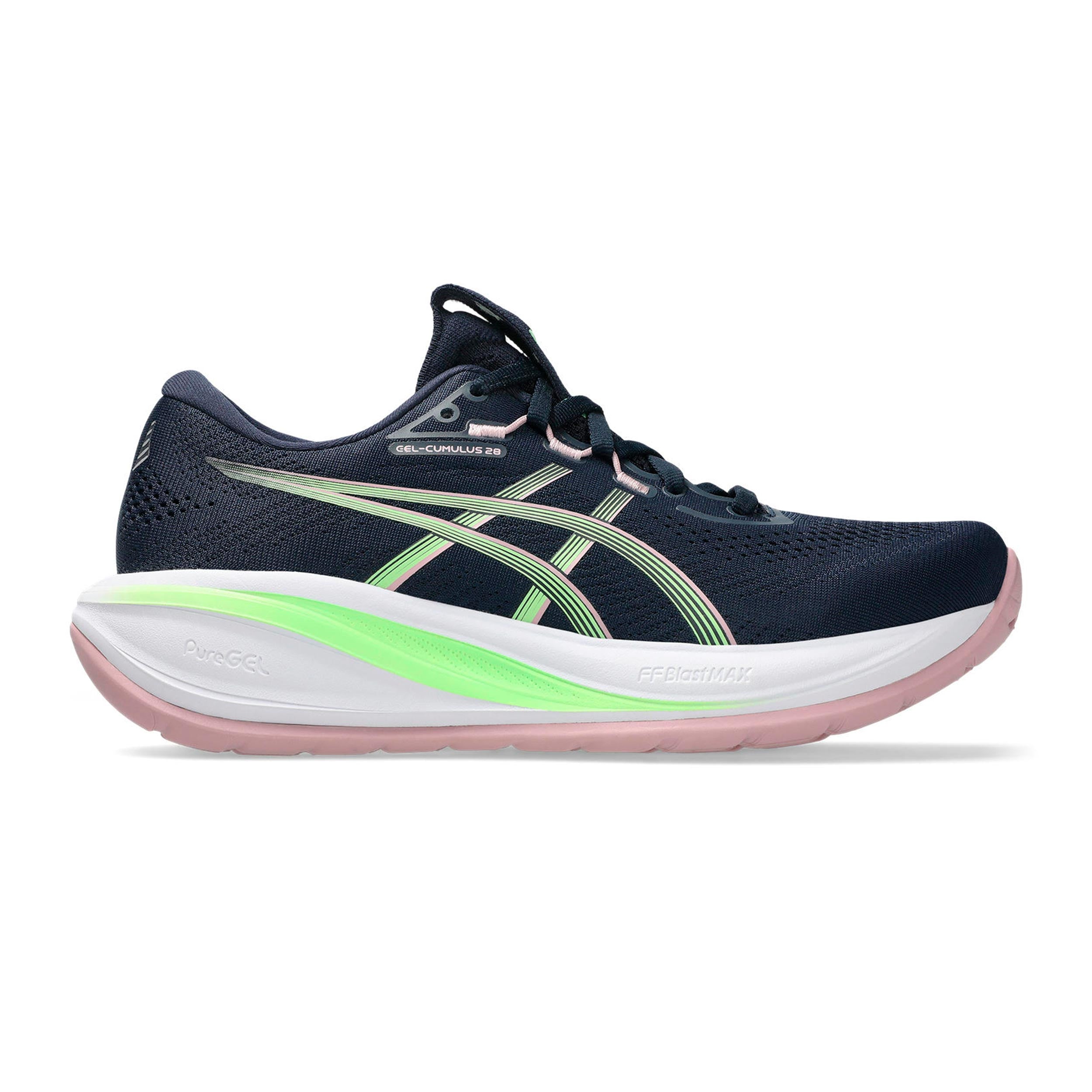 ASICS Gel-Cumulus 28 Neutralschuh Damen - dunkelblau, grün