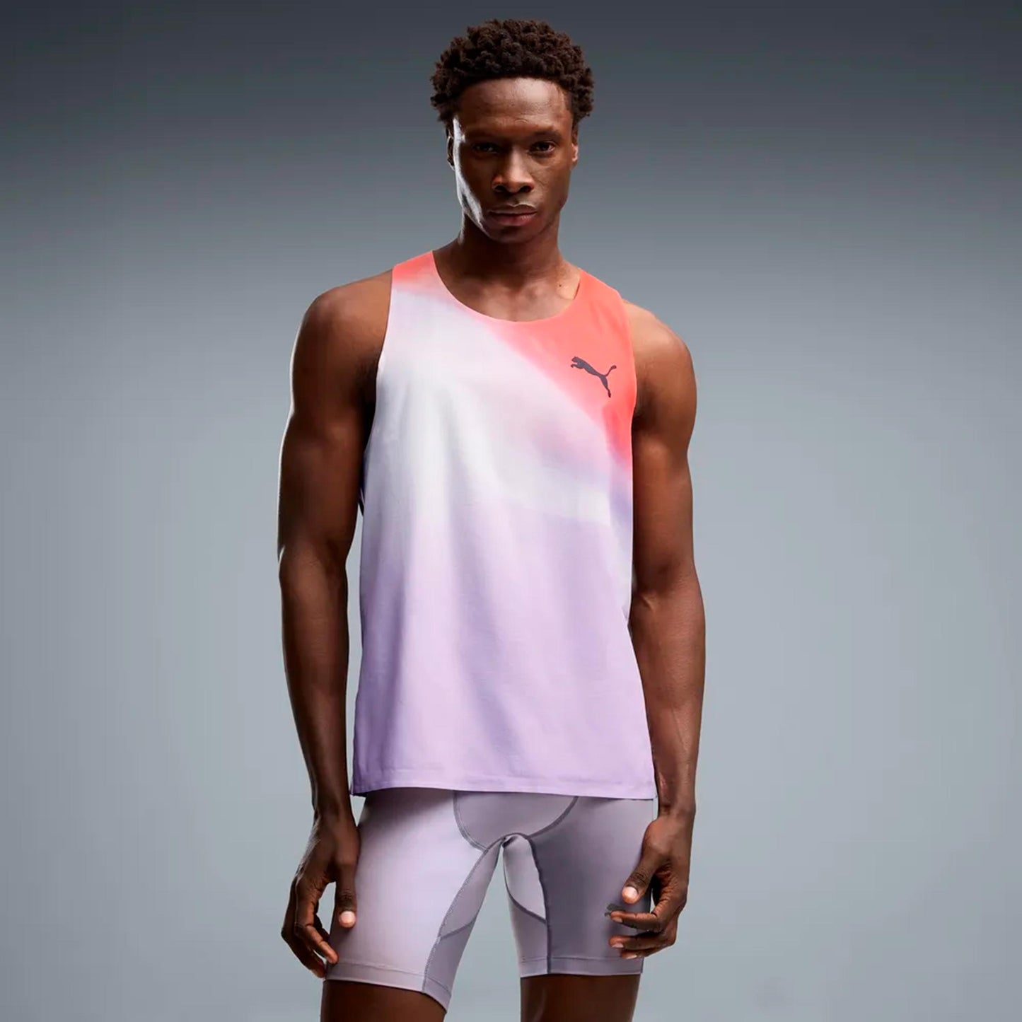 Puma Lightspeed Ultraweave Graphic  Running shirt Men - lightgrey, orange