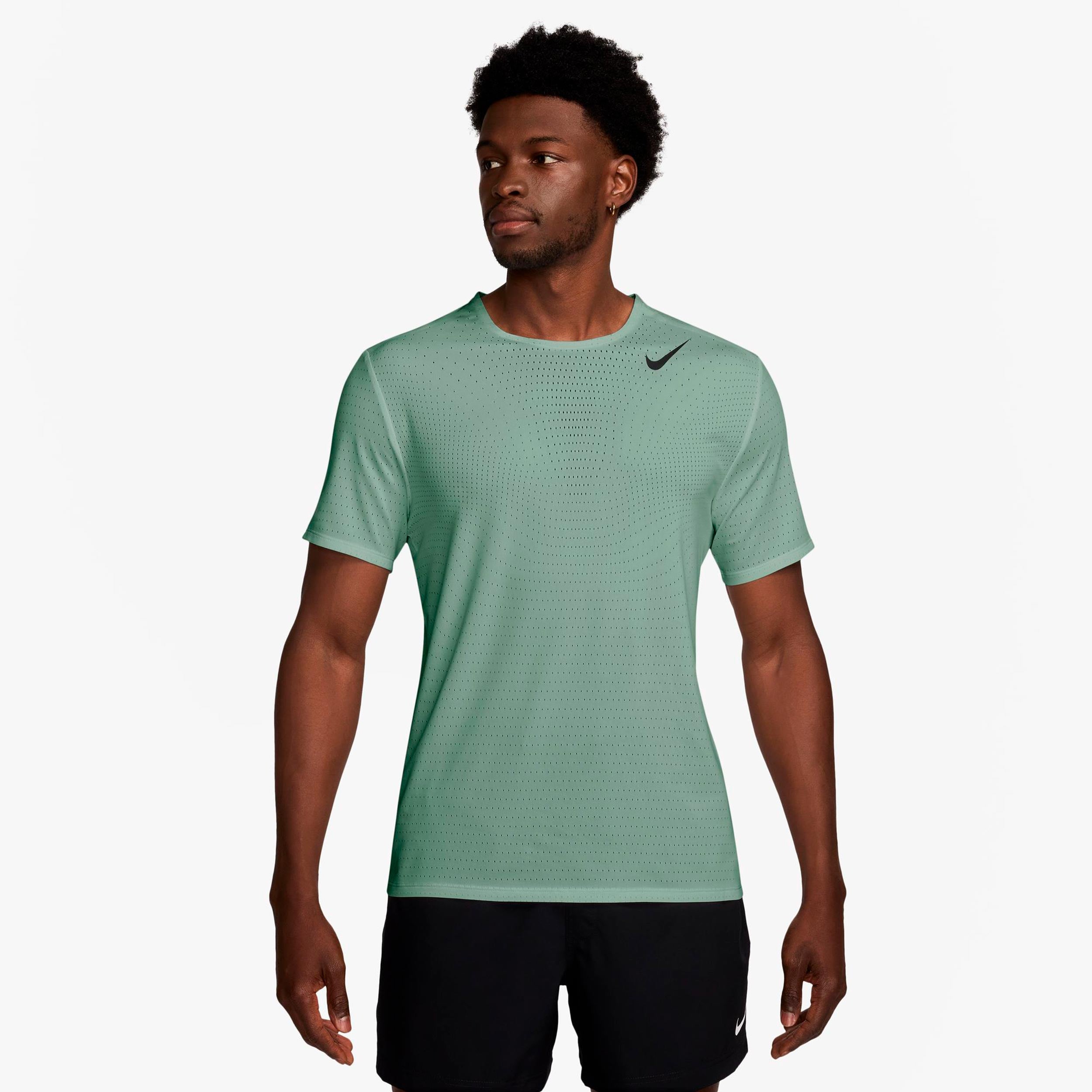 Nike Aeroswift Laufshirt Herren - oliv, schwarz