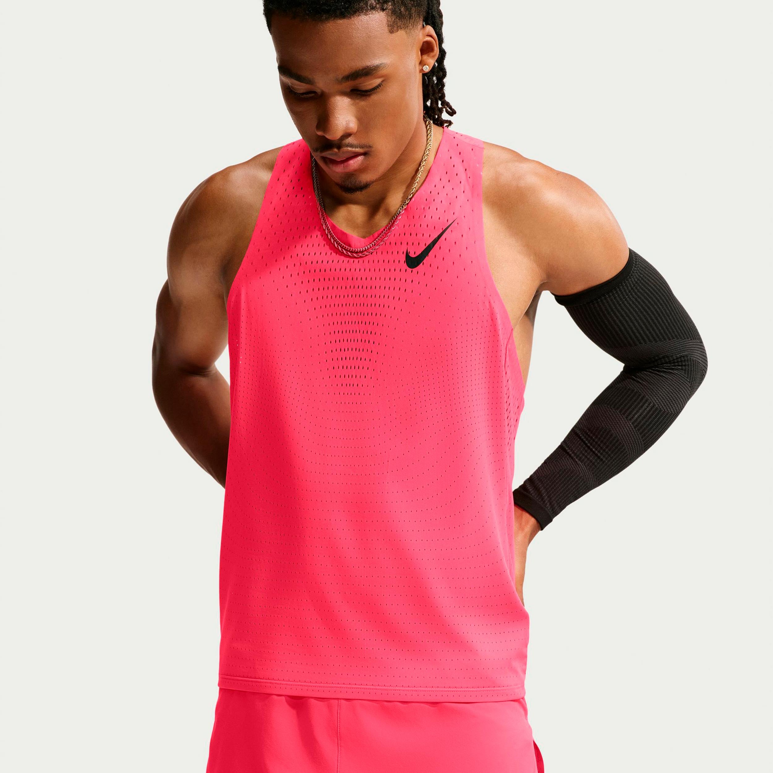 Nike AeroSwift  Laufshirt Herren - rot, schwarz