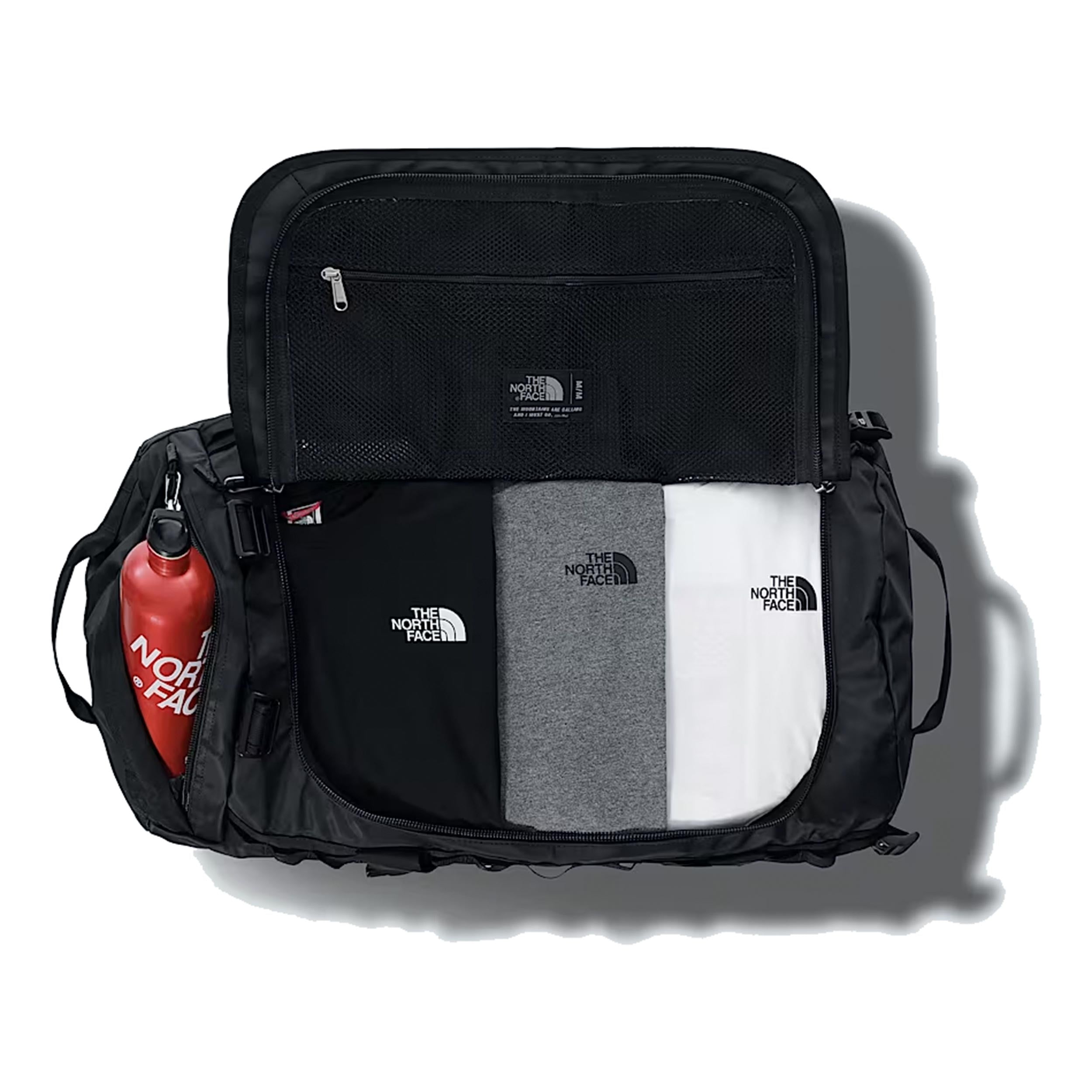 Base Camp Duffel M Sports bag - black, white | Running Point