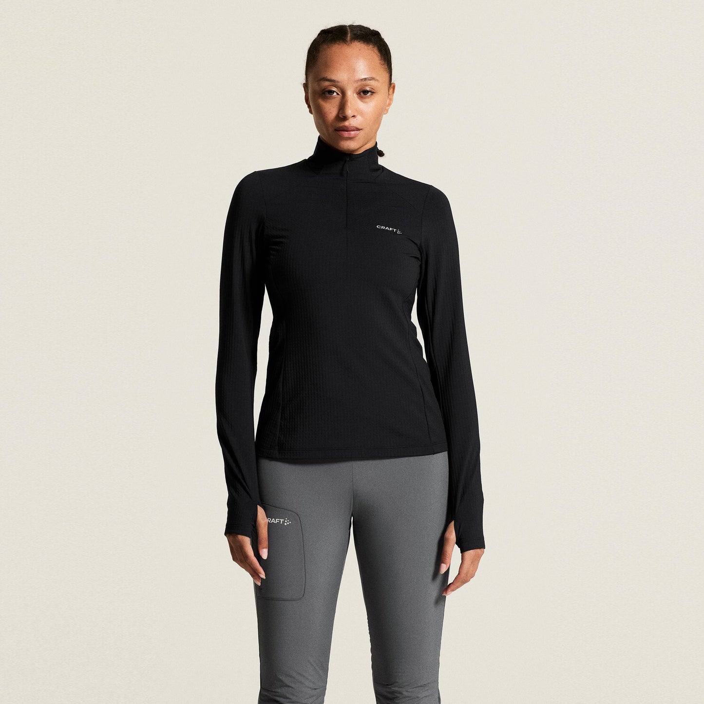 Craft Gain Thermal Laufshirt Damen - schwarz