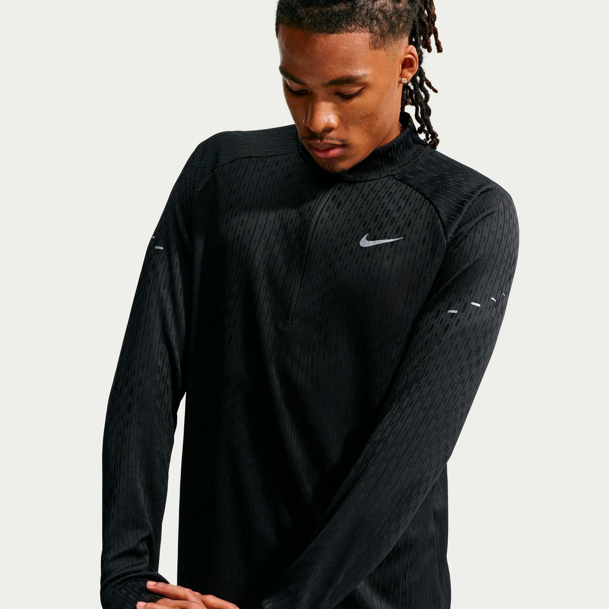 Nike Stride  Running shirt Men - black, silver