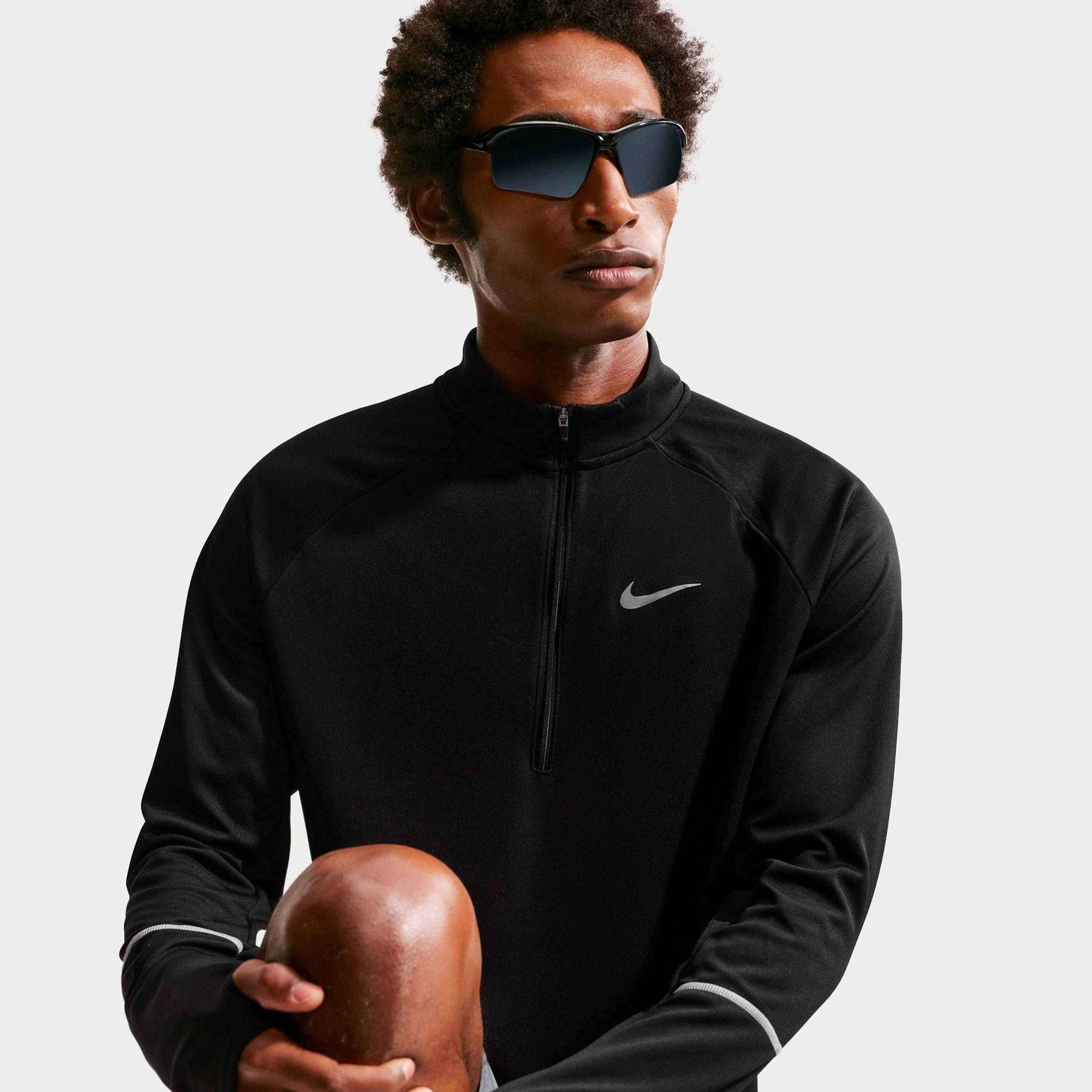 Nike Miler  Running shirt Men - black, silver