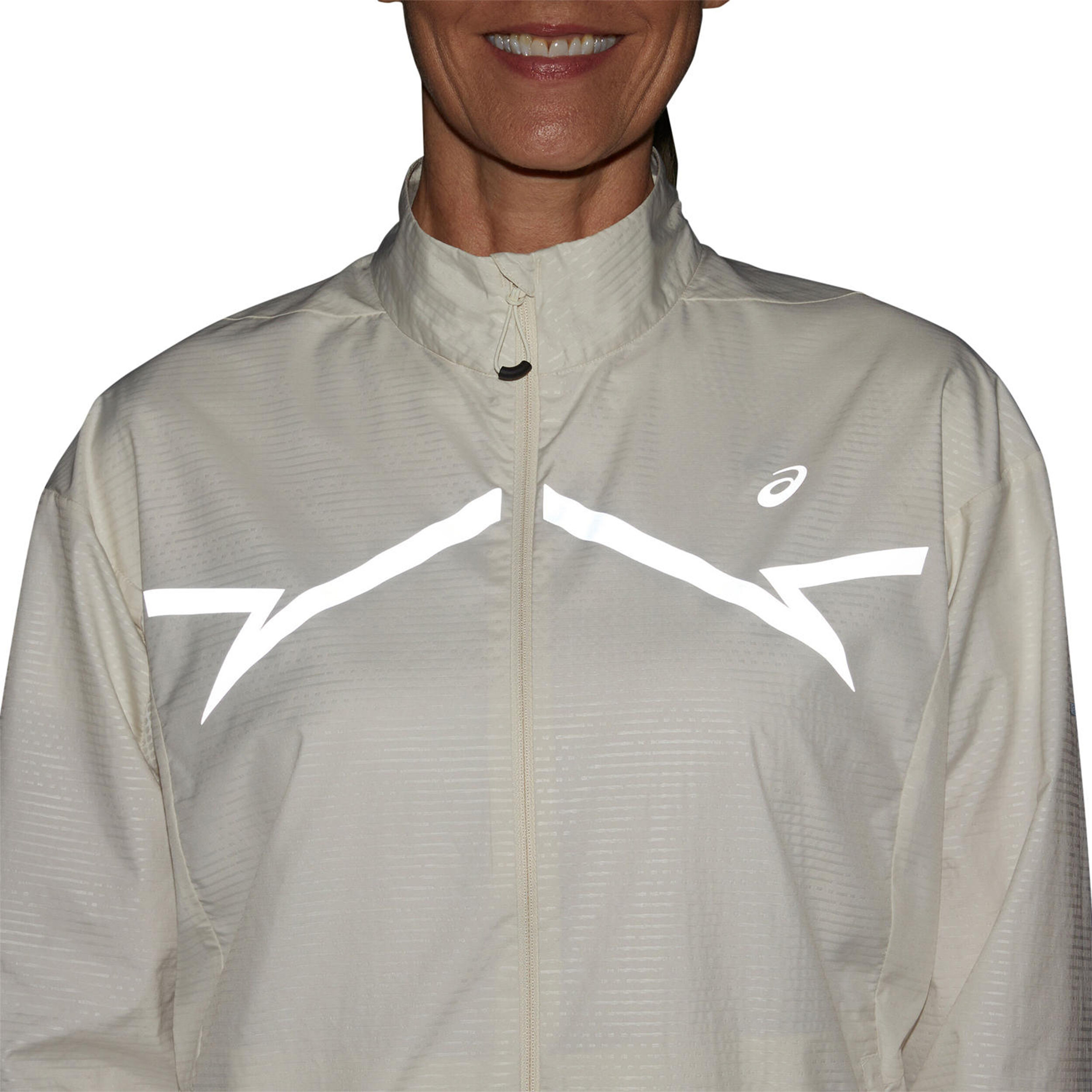 【期間限定特価】 ASICS Buy Lite-Show online Cream Women Jacket Running ウォーキング・ランニングウェア