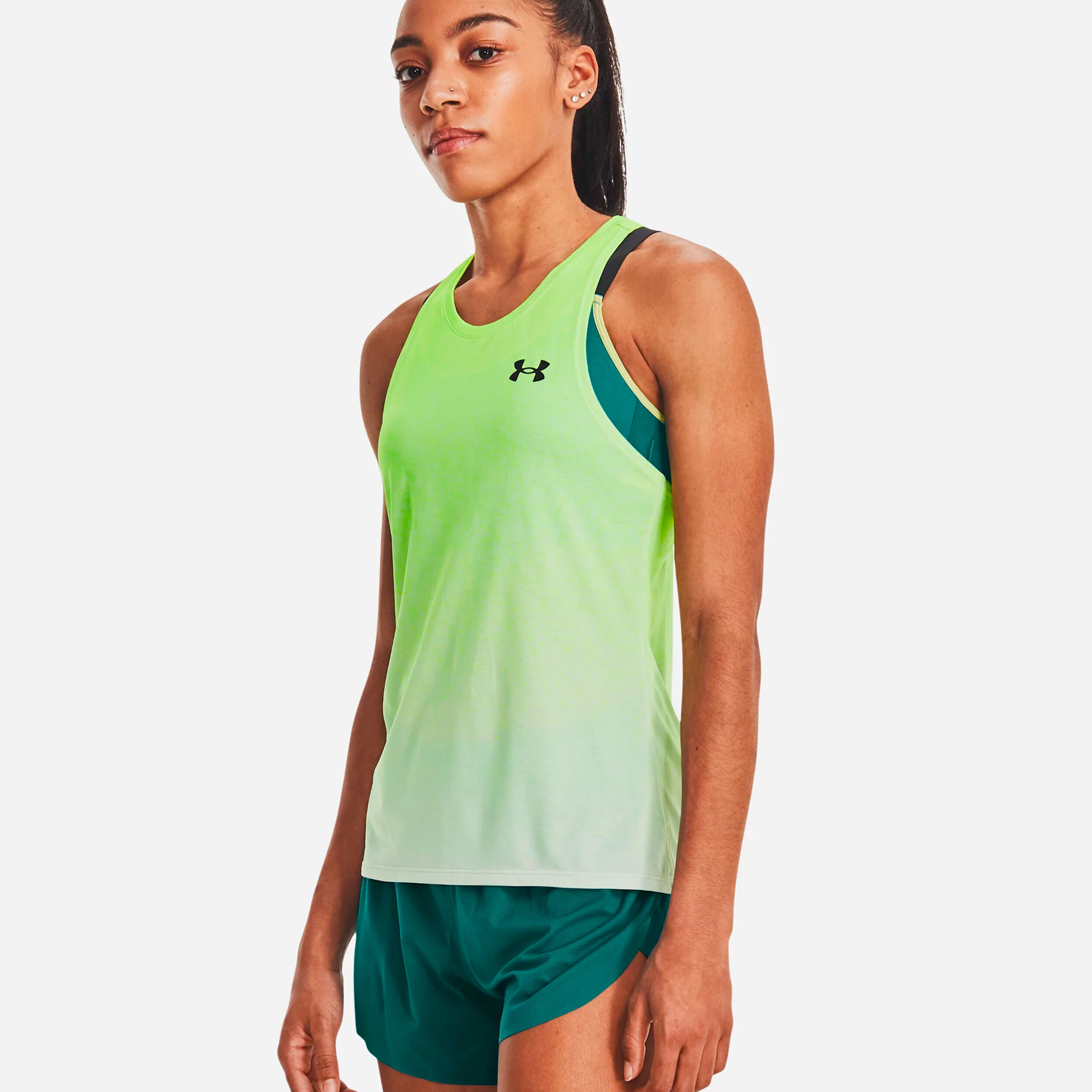 Buy Under Armour Rush Cicada Tank Top Women Neon Green White online Running Point COM