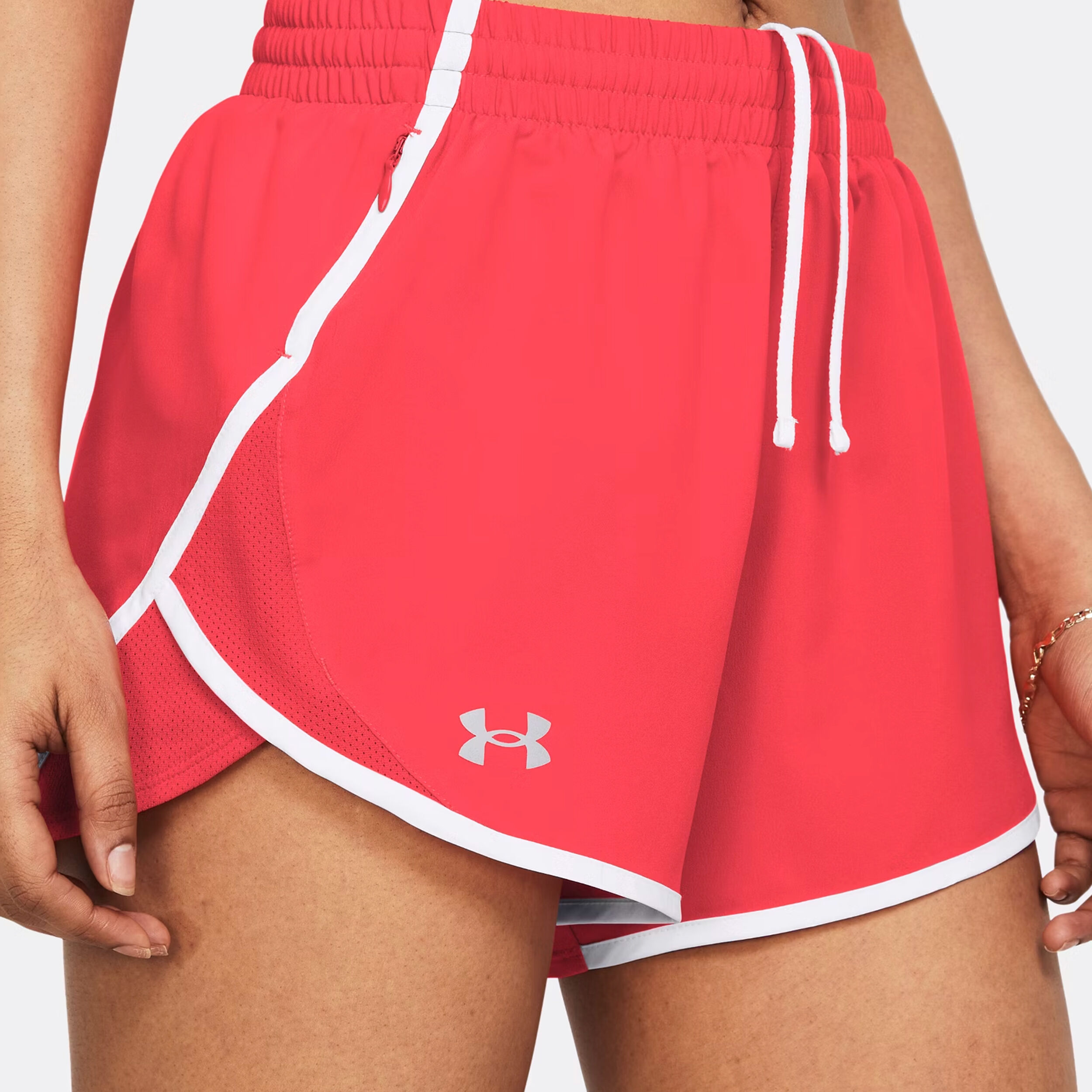 Buy Under Armour Fly By 3in Running Shorts Women Red, White