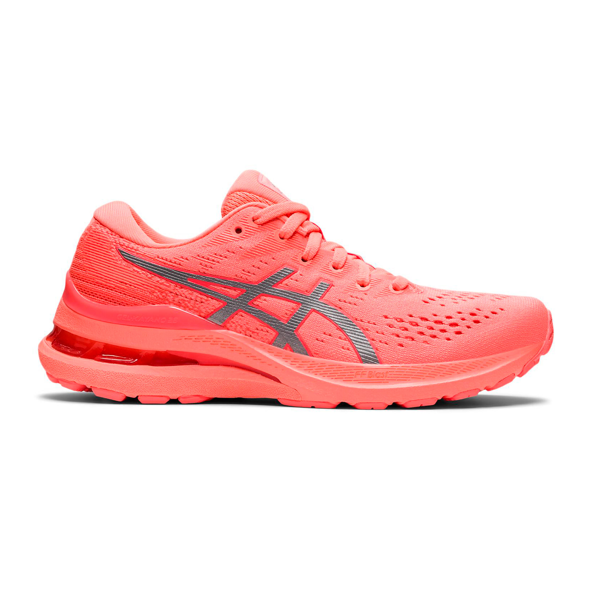 Buy ASICS Gel Kayano 28 Lite Show Stability Running Shoe Women Neon Orange Silver online Running Point COM