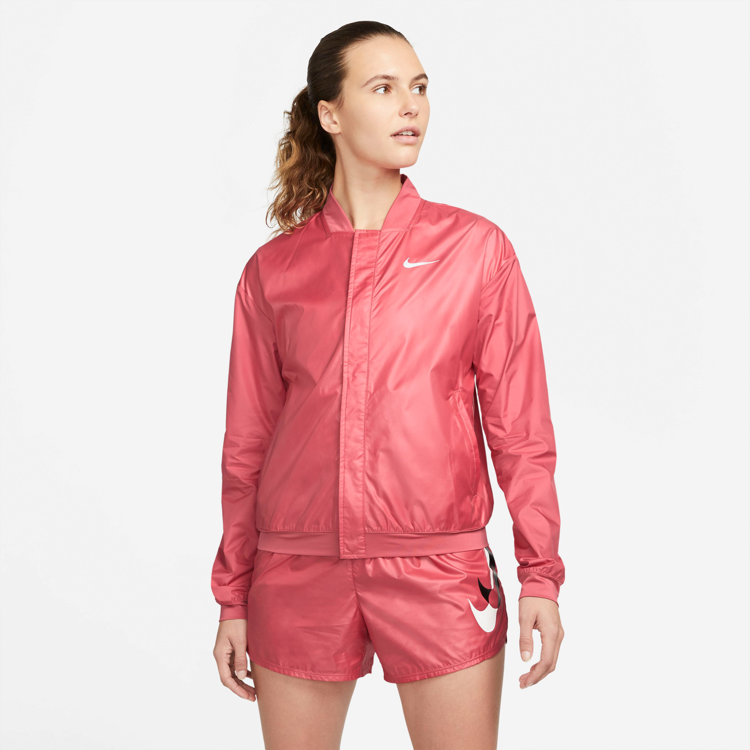 Womens pink sales running jacket