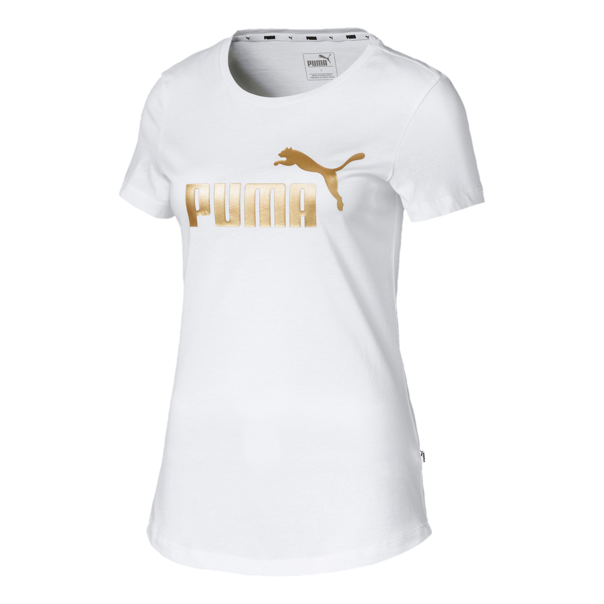 Gold and white puma shirt clearance