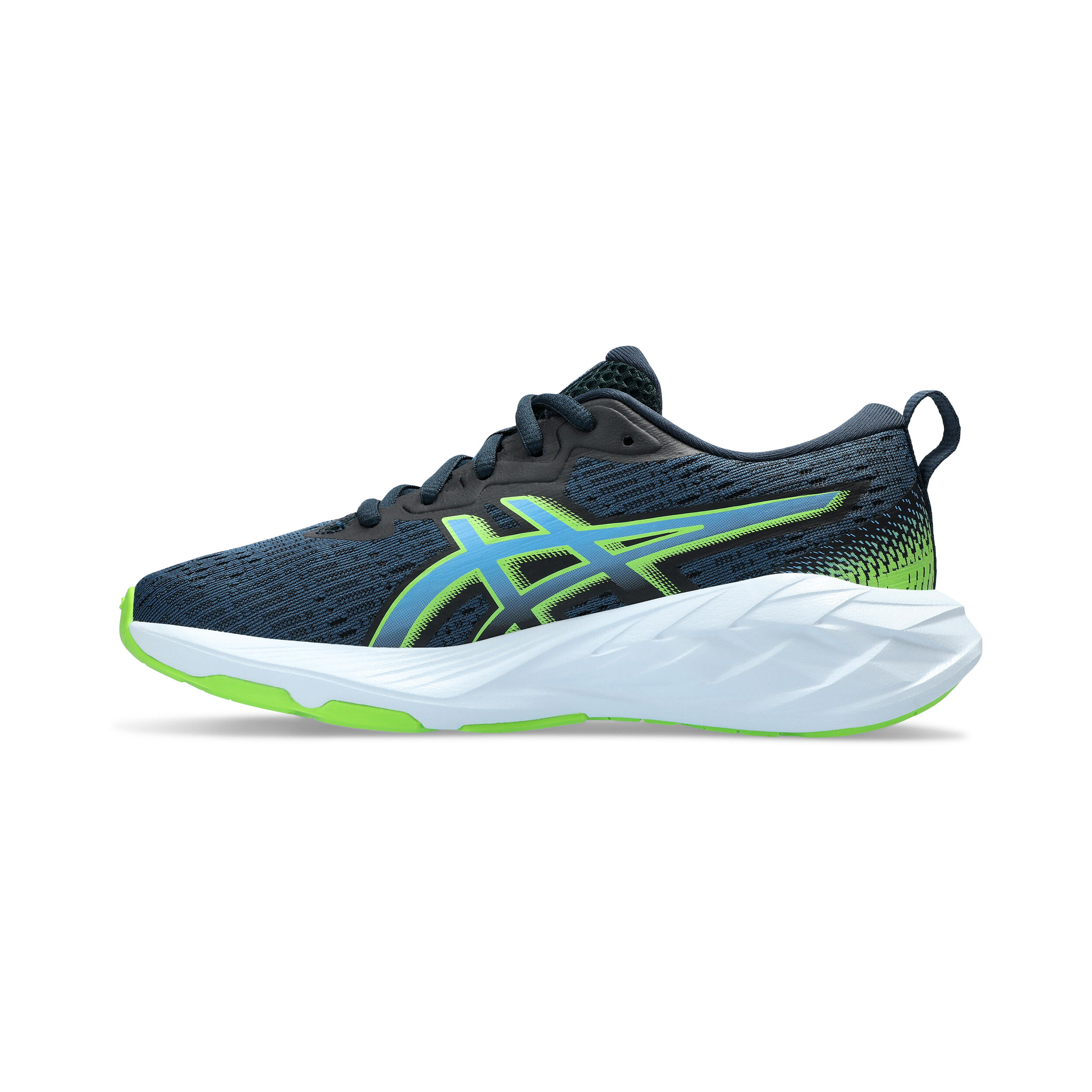 Buy ASICS Novablast 4 GS Neutral Running Shoe Kids Dark Blue Turquoise online Running Point COM