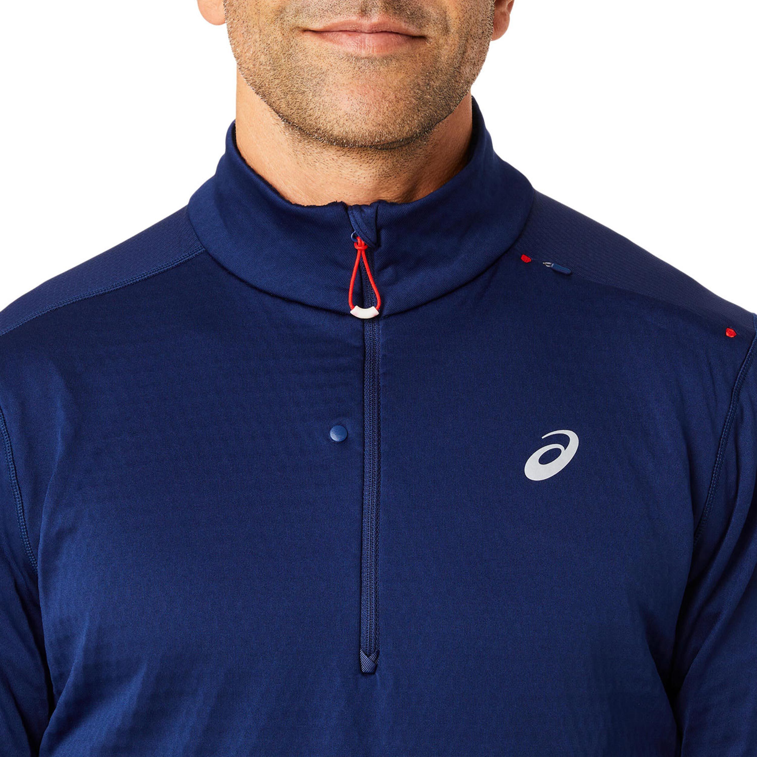 Buy ASICS Road Winter 1/2 Zip Running Shirt Men Dark Blue in