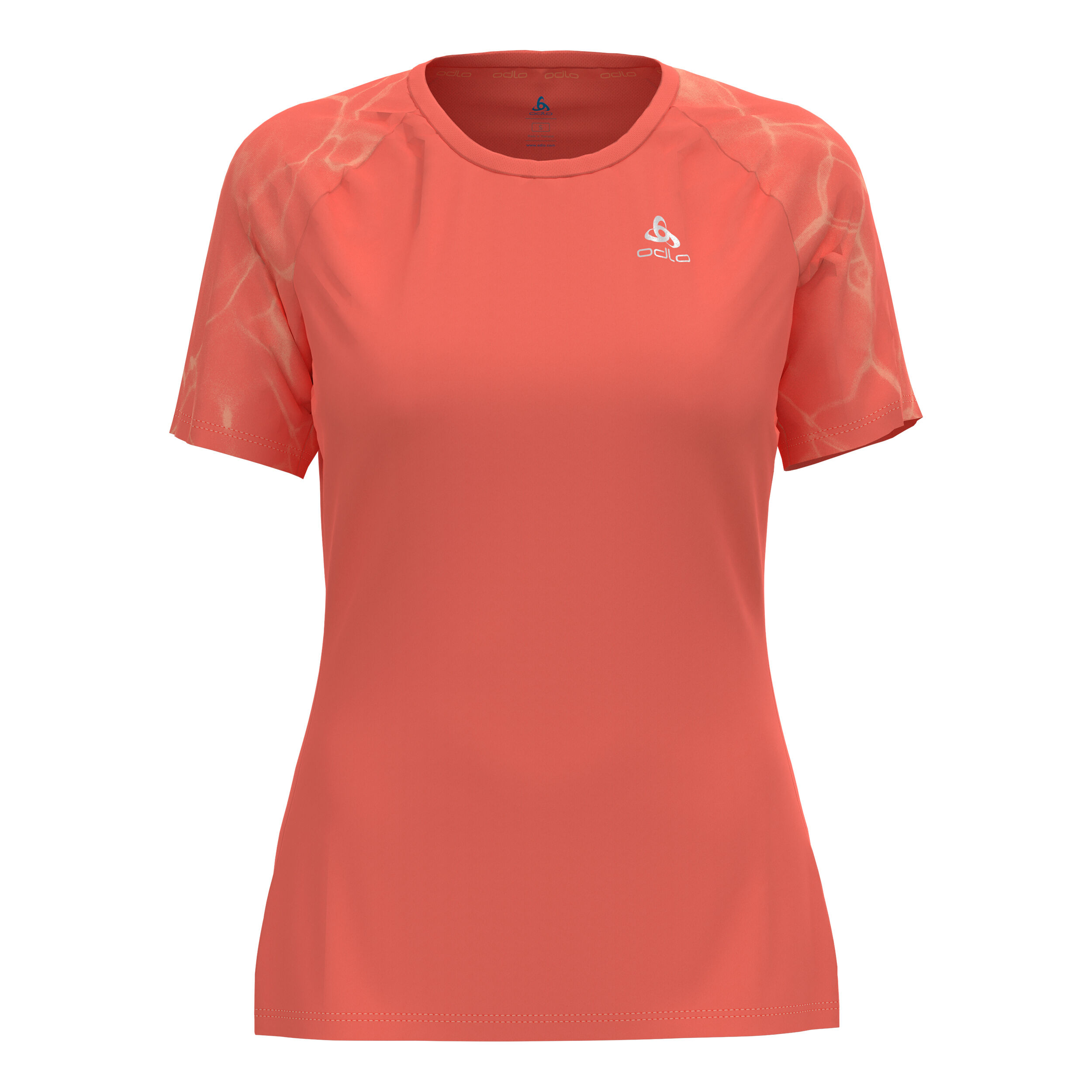 Essential Print Crew Neck Running Shirt Women Orange