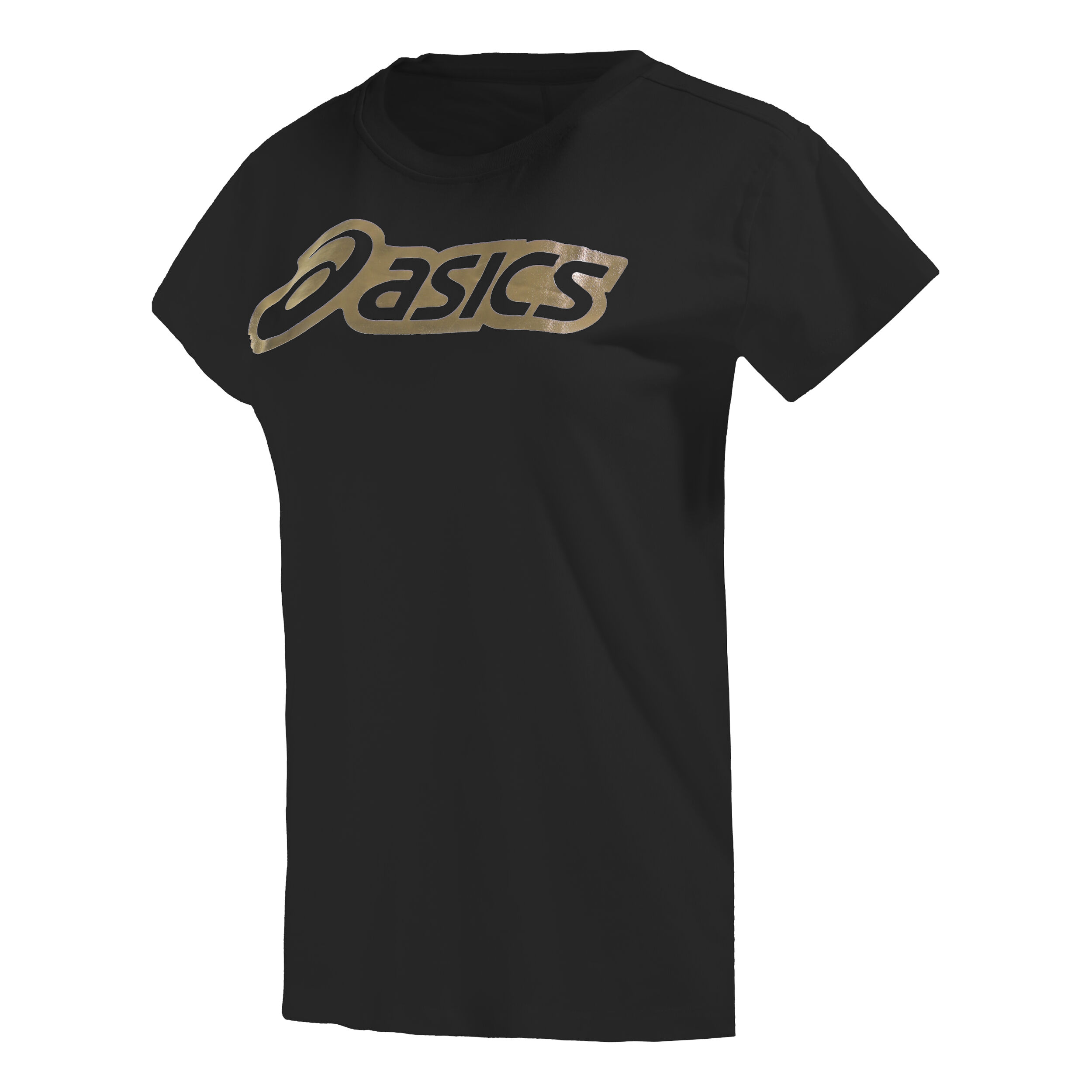 Buy ASICS Logo Graphic T Shirt Women Black Gold in size M online Running Point COM