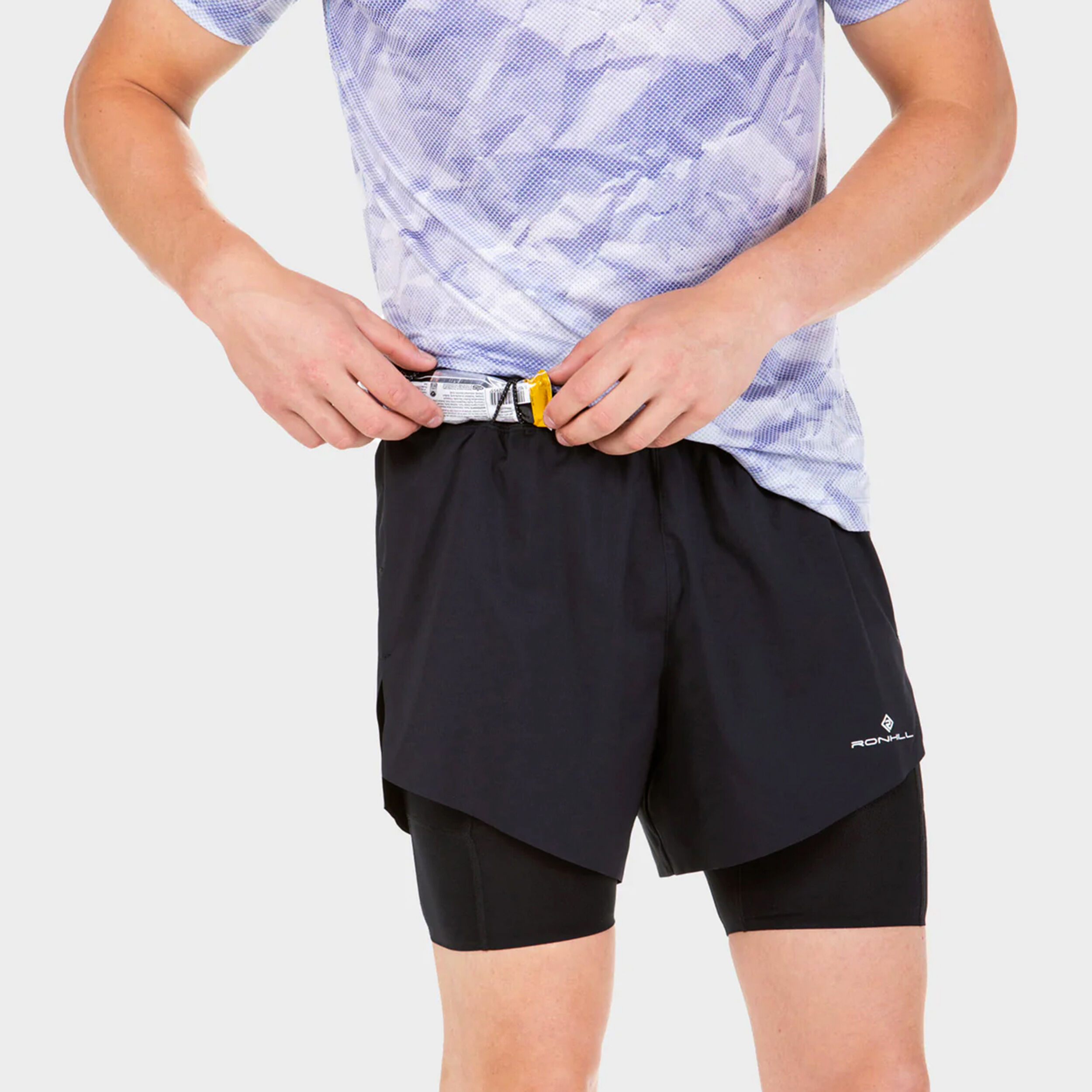 Buy Ronhill Tech Distance Twin Shorts Men Black online Running