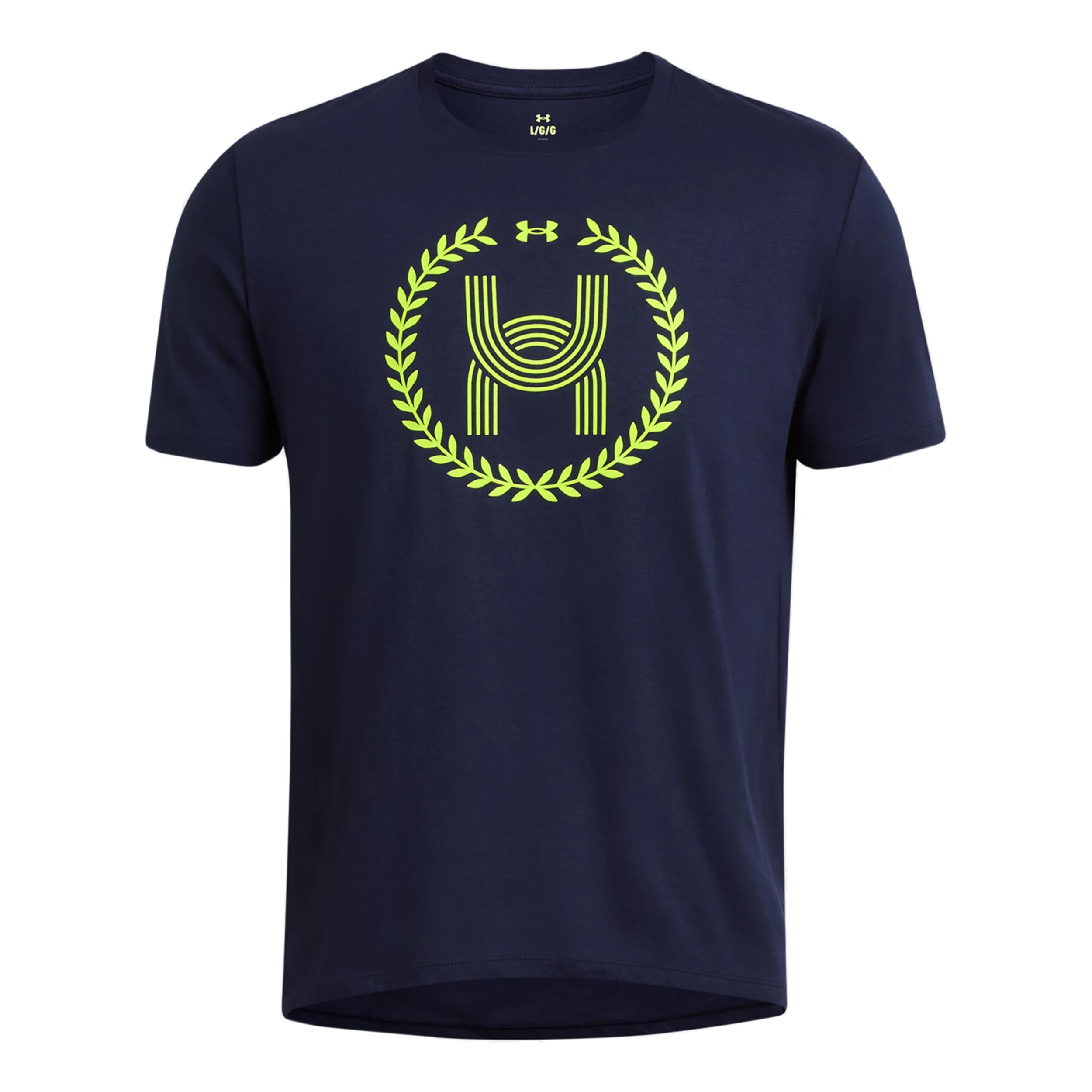 Buy Under Armour Run Everywhere Wreath SS Running Shirt Men Dark Blue Neon Yellow online Running Point COM
