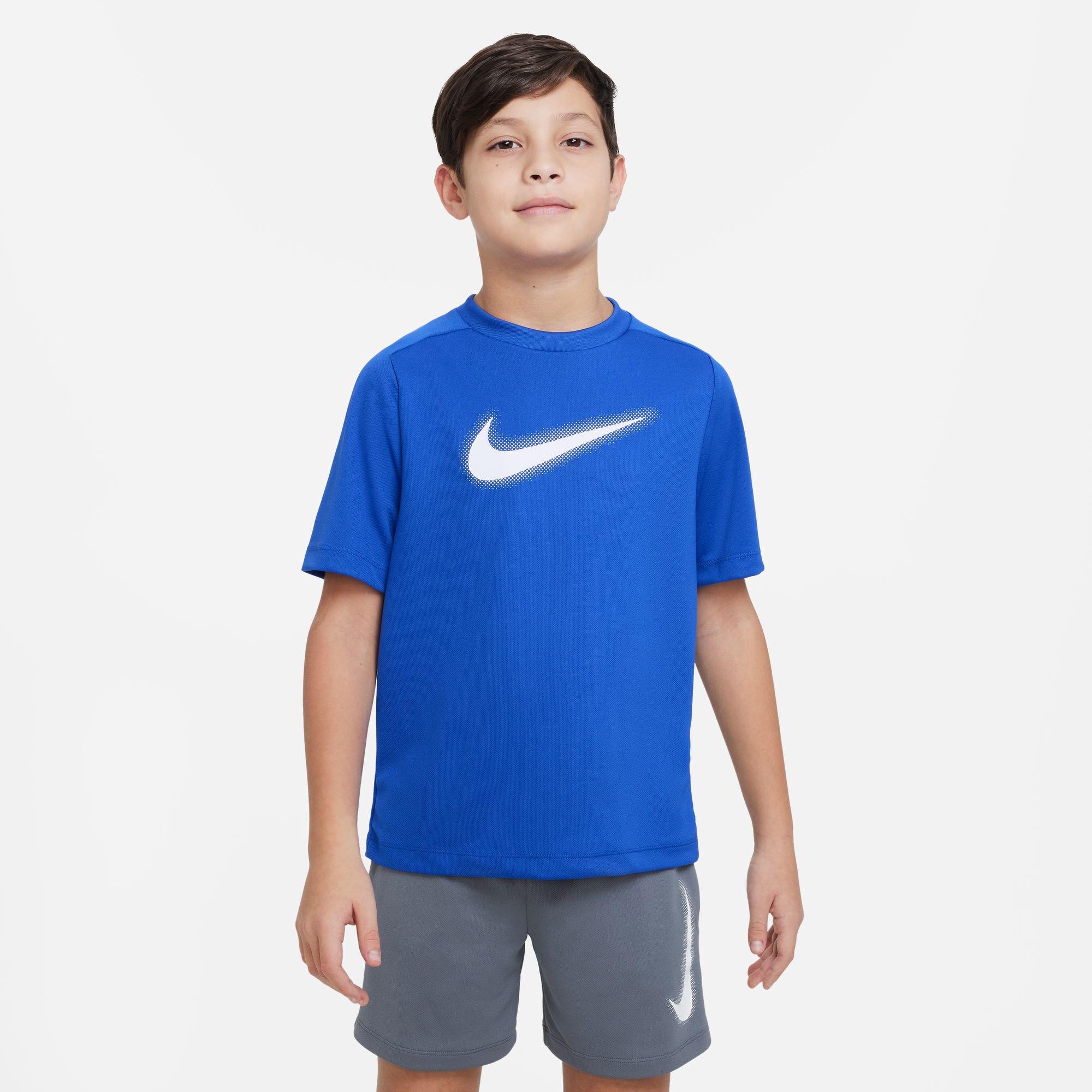Buy Nike Dri Fit Graphic T Shirt Boys Blue White online Running