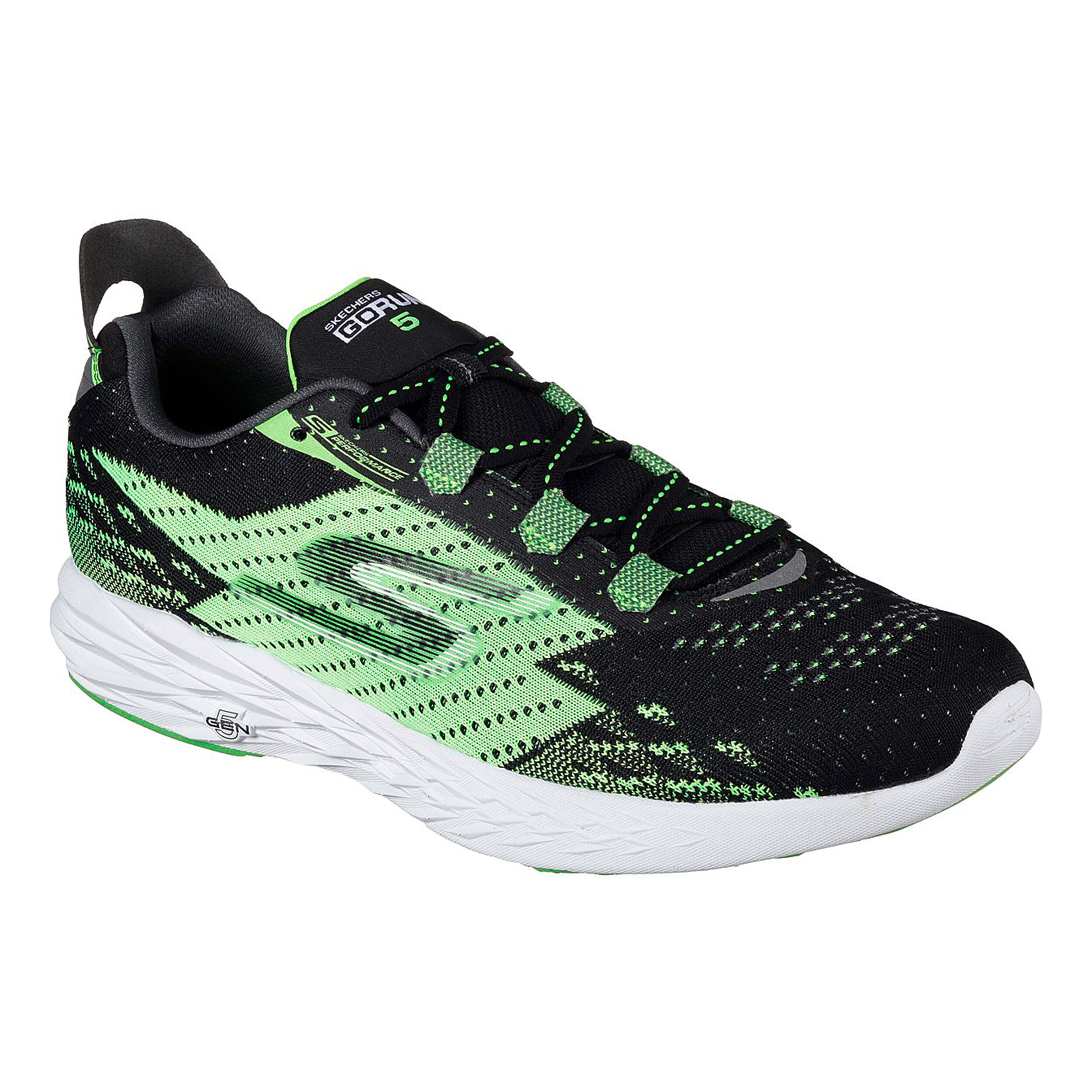 Skechers go run 5 mens green top