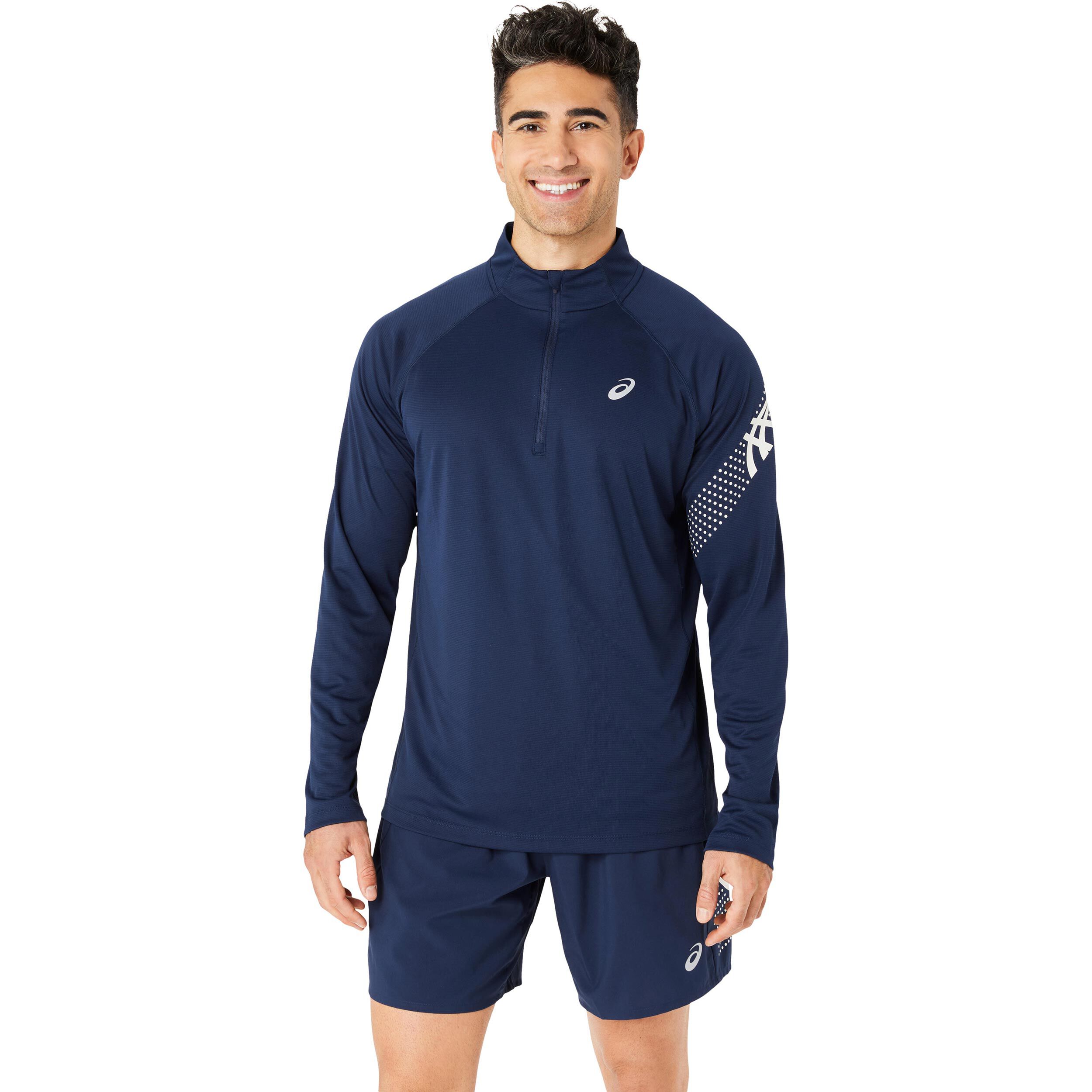Buy ASICS Icon Ls 1/2 Zip Long Sleeve Men Dark Blue online