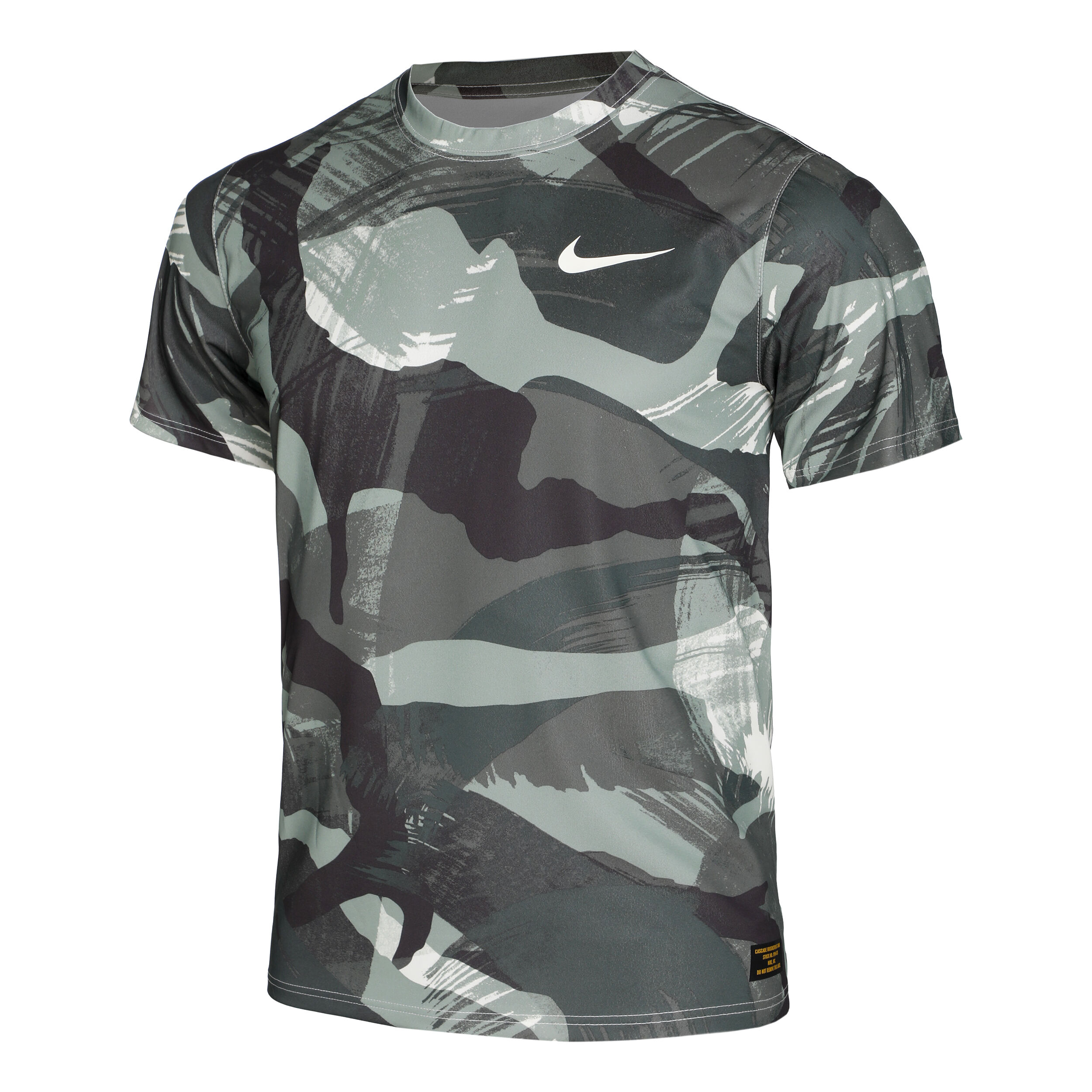 NIKE WHITE T SHIRT WIRH CAMOUFLAGE TICK DESIGN AS NEW SIZE