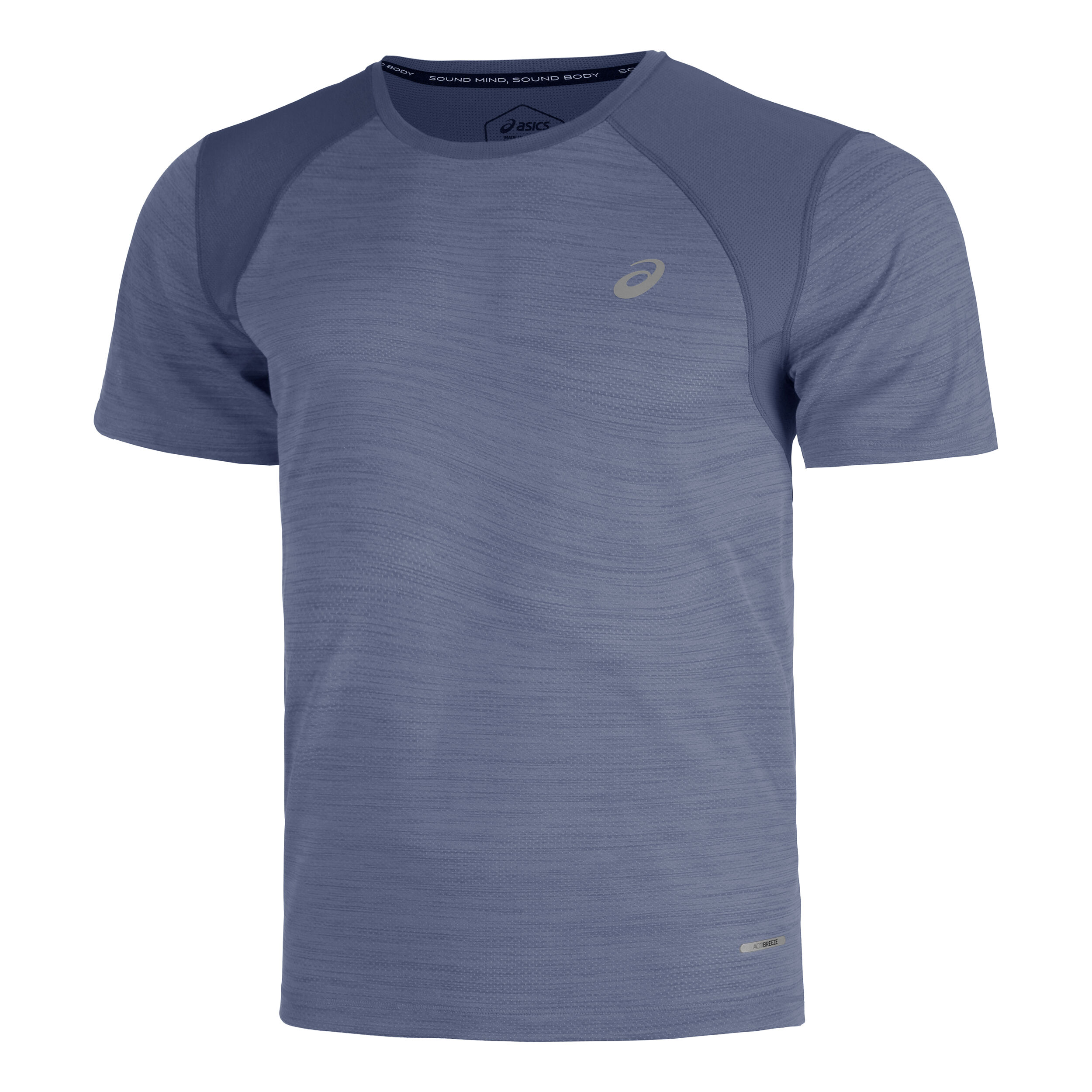 Road Running Shirt Men Grey Blue