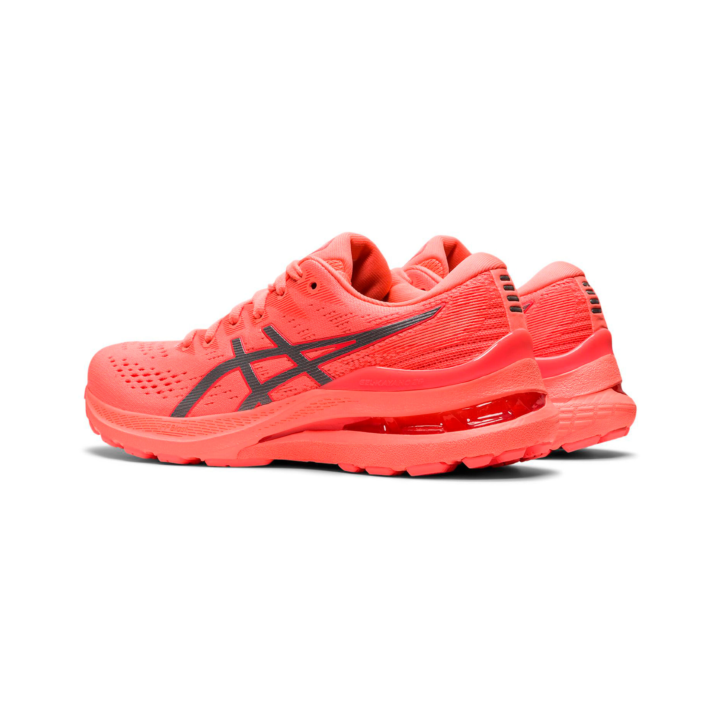 Buy ASICS Gel Kayano 28 Lite Show Stability Running Shoe Women Neon Orange Silver in size 41 5 online Running Point COM