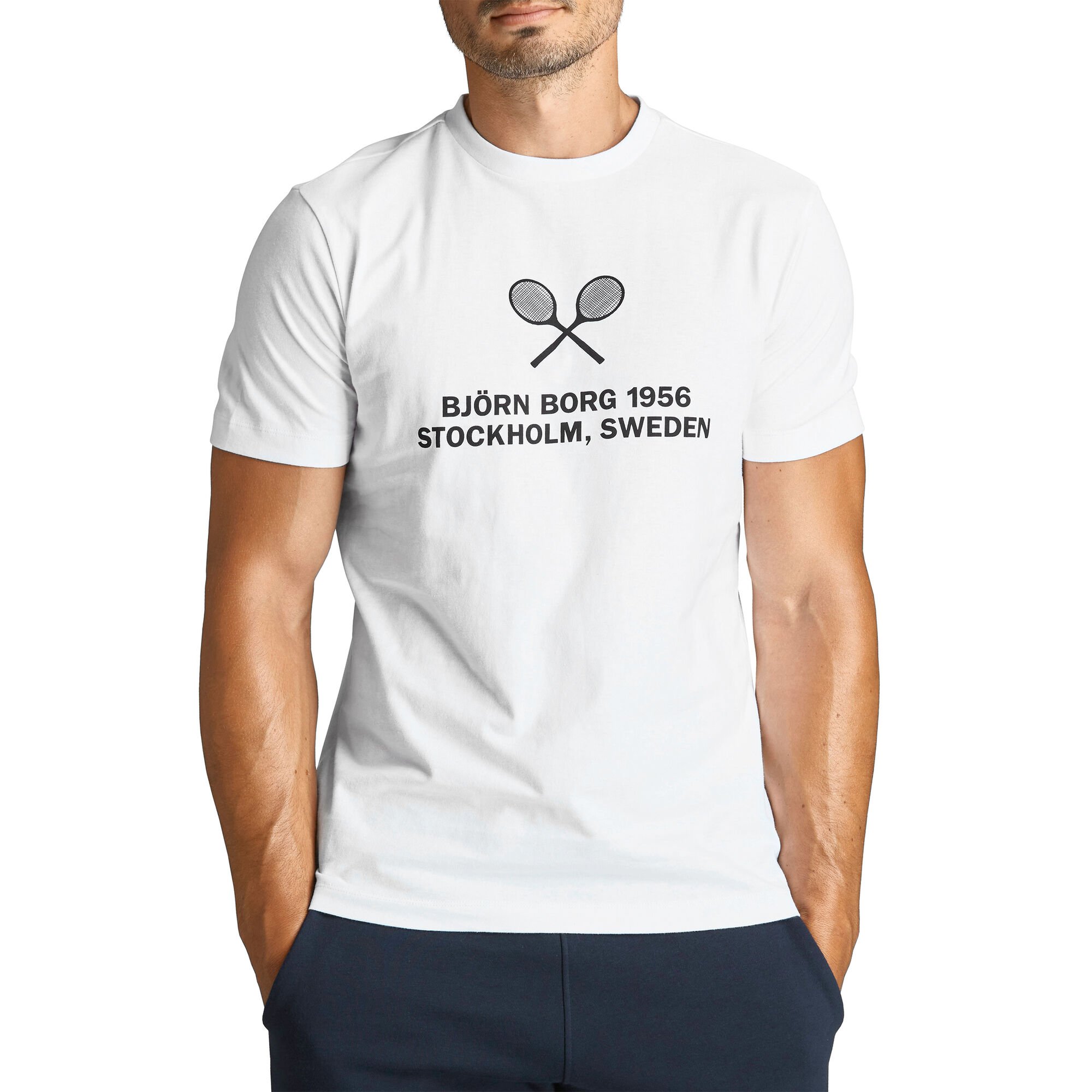 Vergemakkelijken Subjectief Platteland buy Björn Borg Borg T-Shirt Men - White, Dark Blue online | Running Point