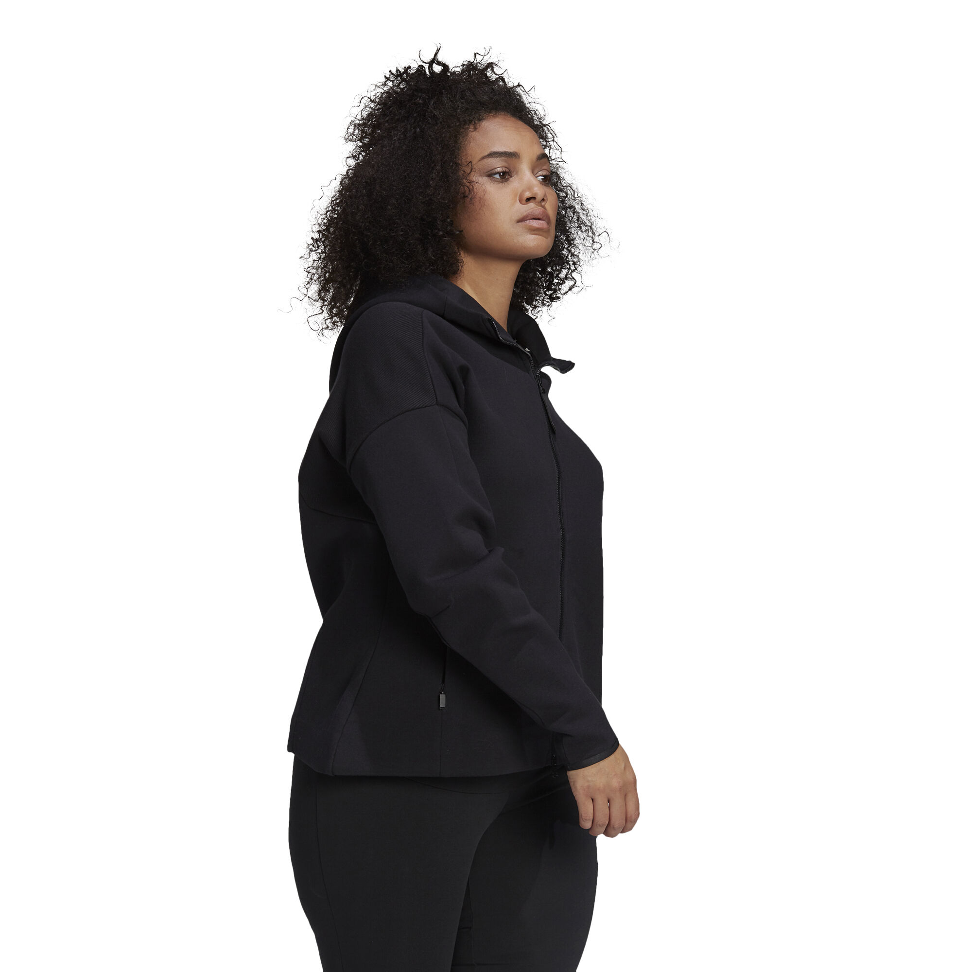 Buy adidas Z.N.E. Plus Size Zip Hoodie Women Black, White