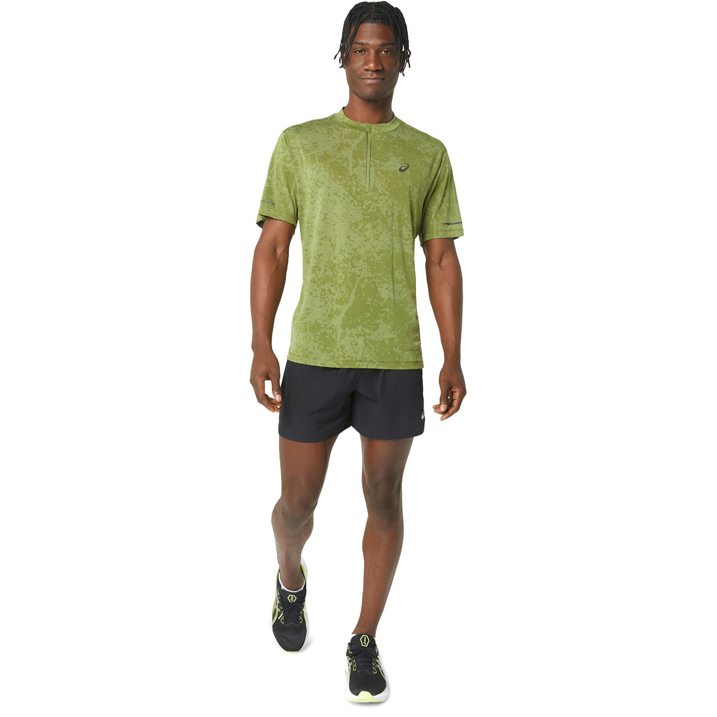 Buy ASICS Metarun Half-Zip Pattern Running Shirt Men Olive