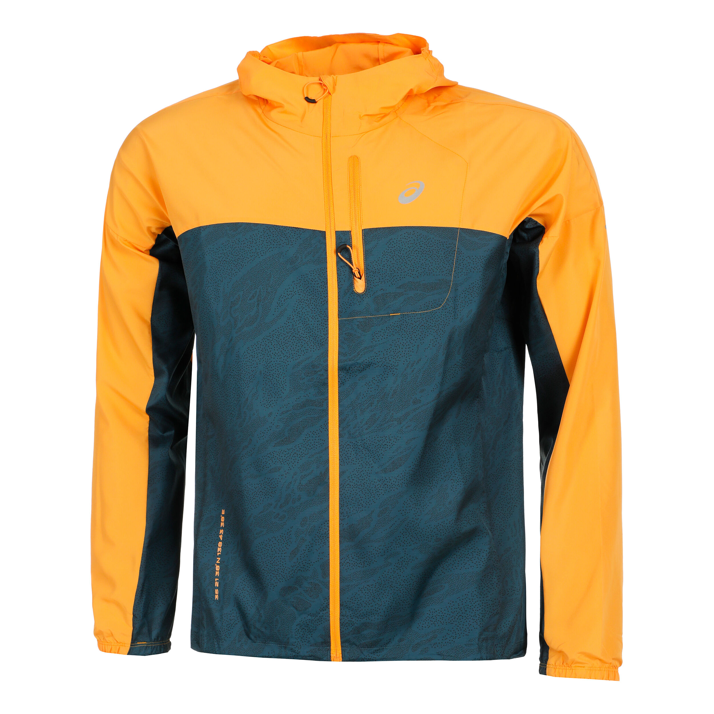 Buy ASICS Fujitrail Packable Windbreaker Running Jacket Men Orange Dark Blue online Running Point COM